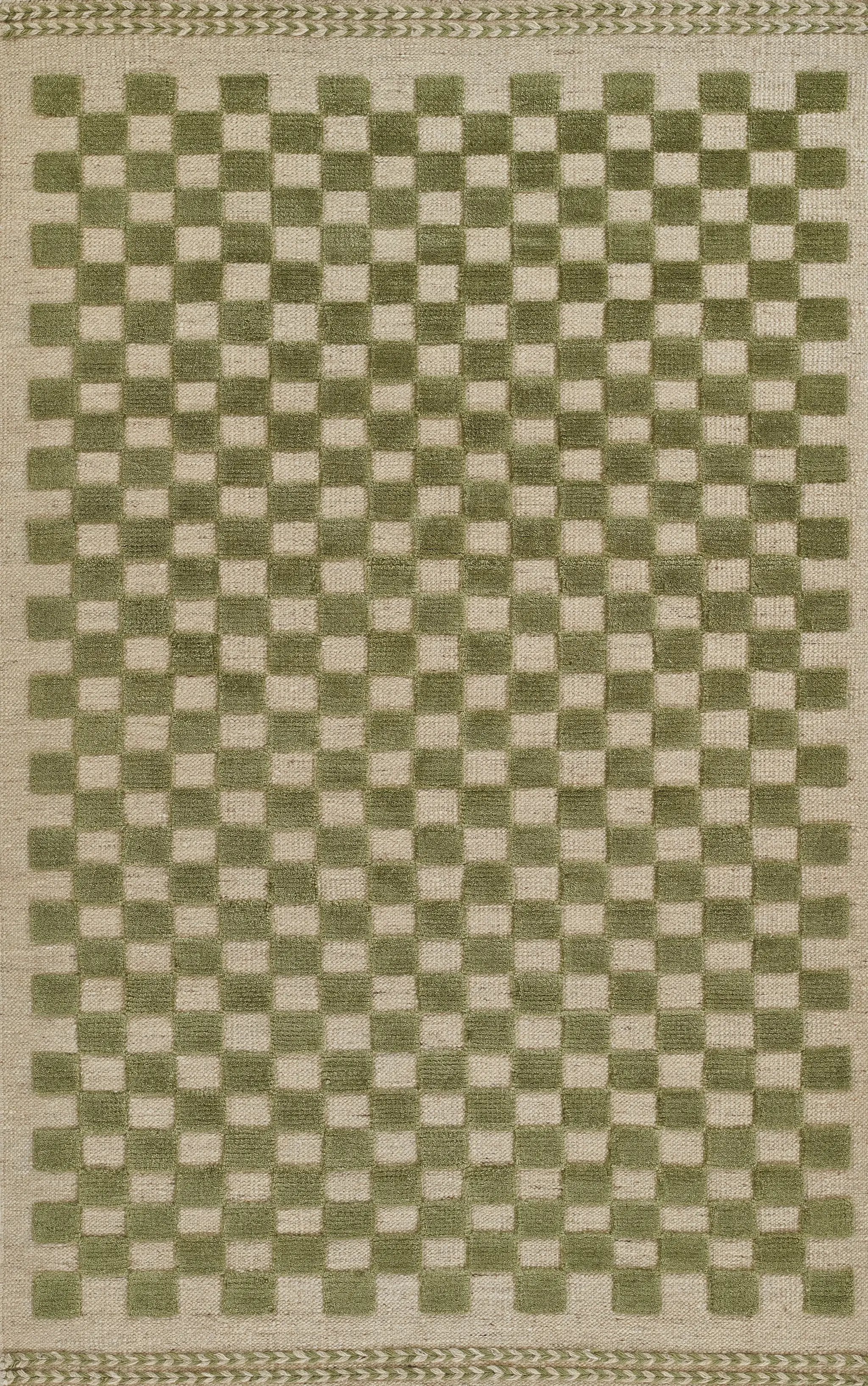 Willow WLO-1 (Checkered) Green Area Rug by Momeni