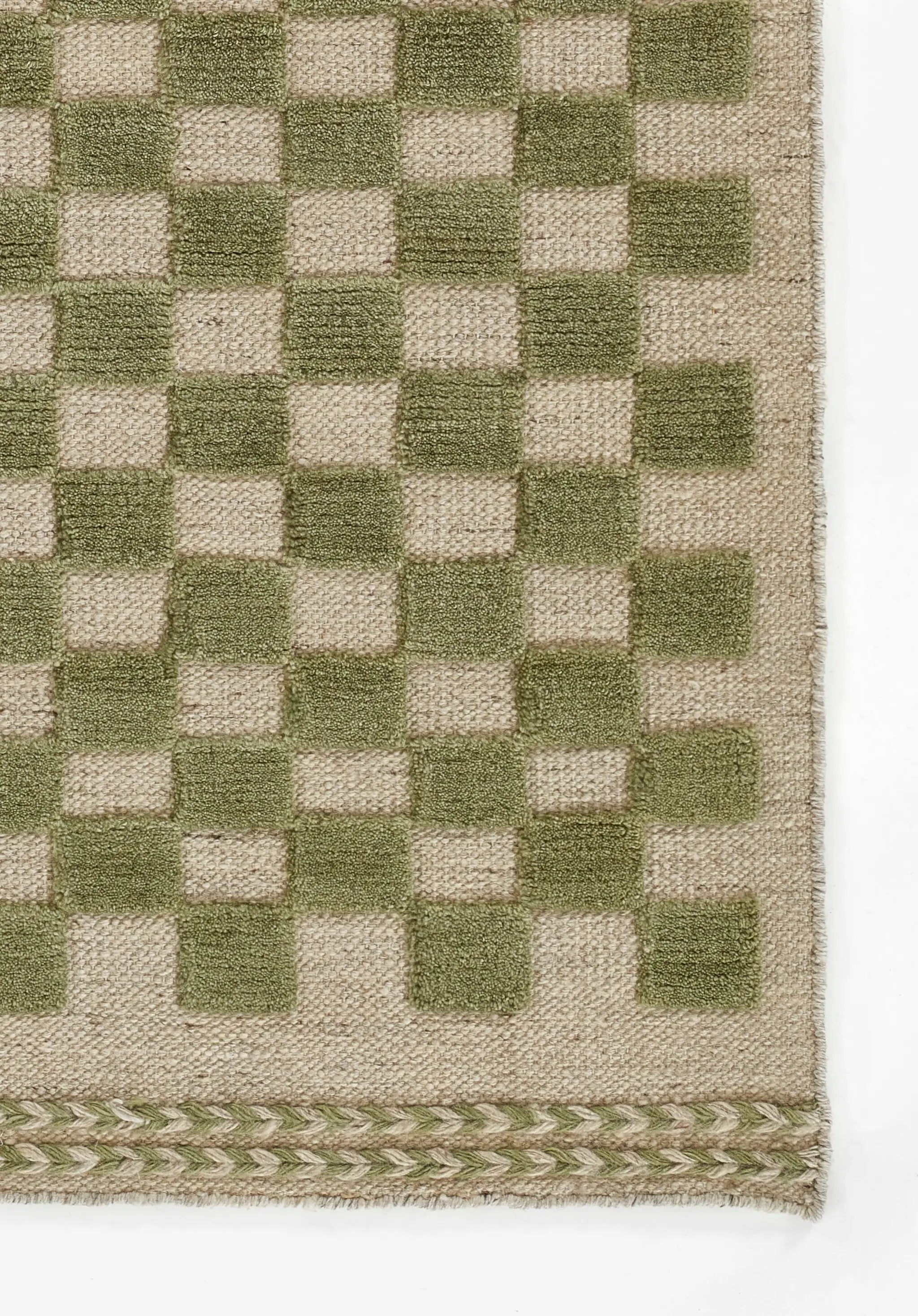 Willow WLO-1 (Checkered) Green Area Rug by Momeni
