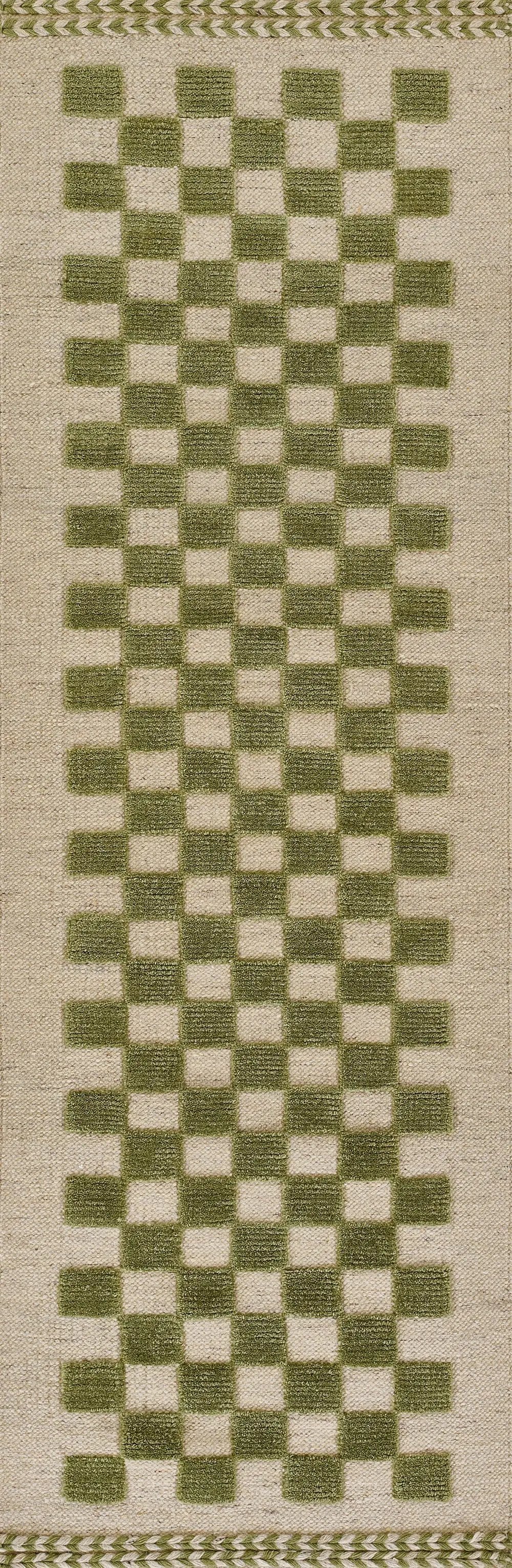 Willow WLO-1 (Checkered) Green Area Rug by Momeni