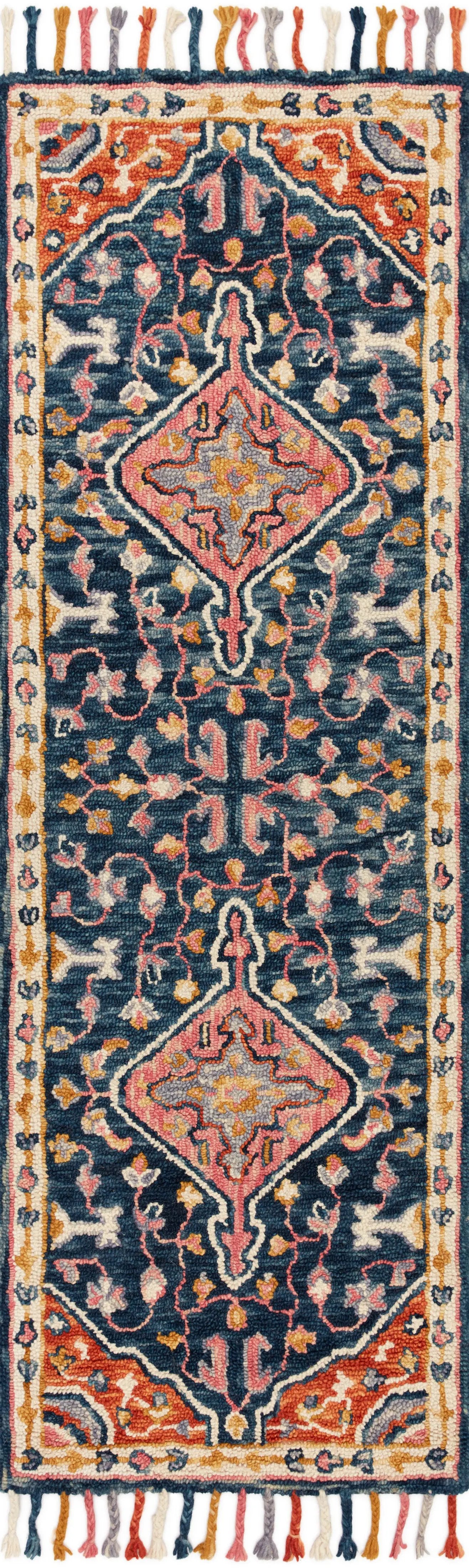 Zharah ZR-01 Navy / Multi Area Rug by Loloi