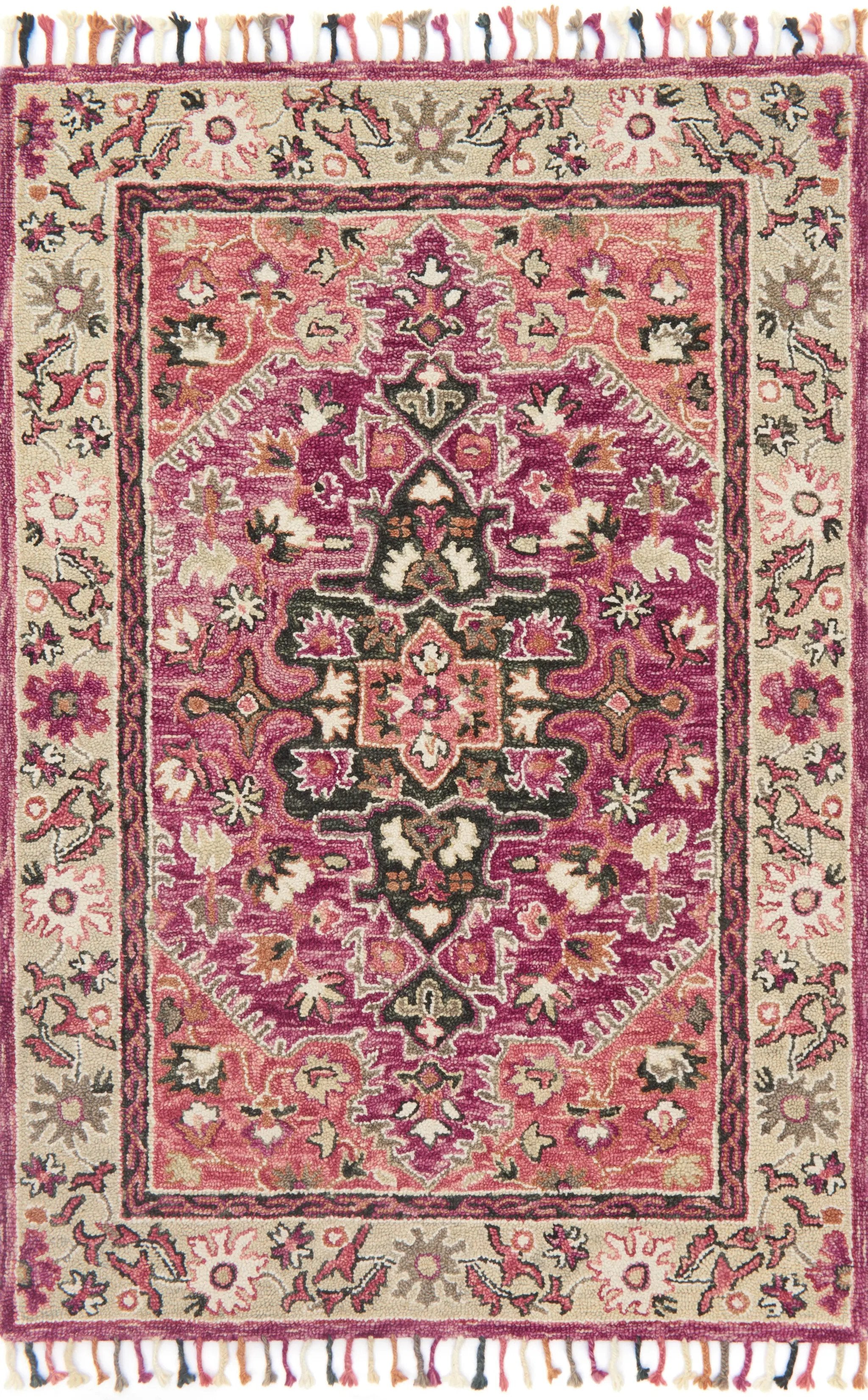 Zharah ZR-05 Raspberry / Taupe Area Rug by Loloi