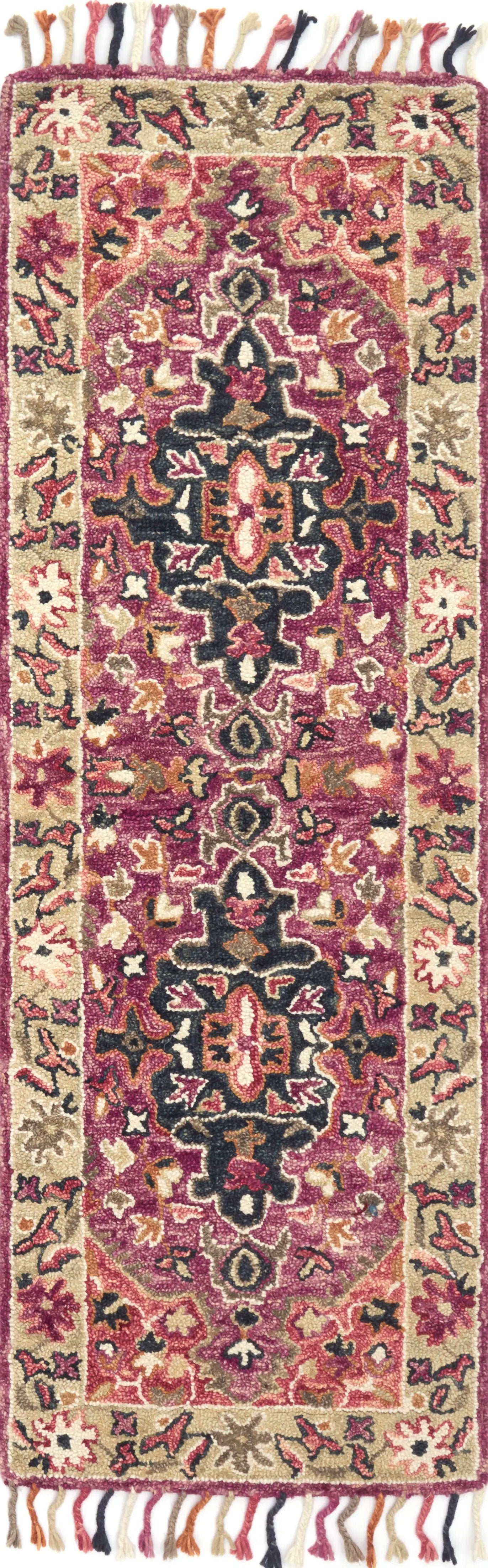 Zharah ZR-05 Raspberry / Taupe Area Rug by Loloi