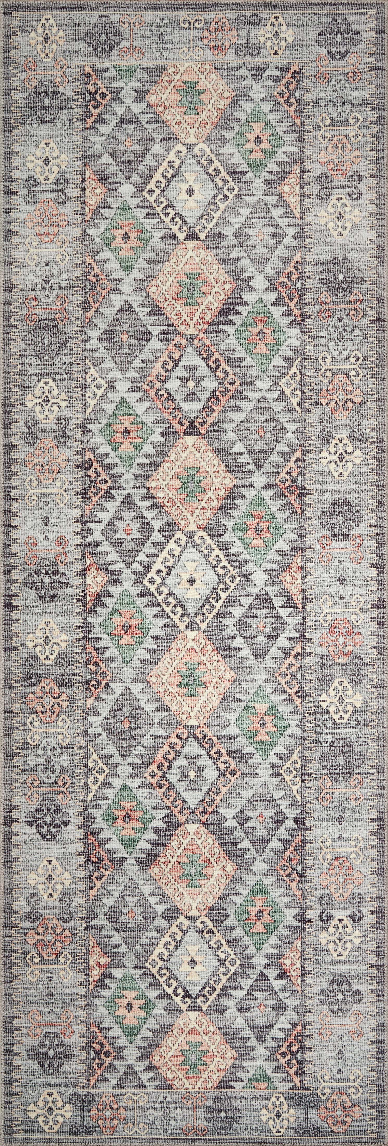 Finished in elegant grey and vibrant multi-toned tones, the Zion ZIO-01 Grey / Multi Area Rug is a power-loomed 100% polyester area rug for modern living