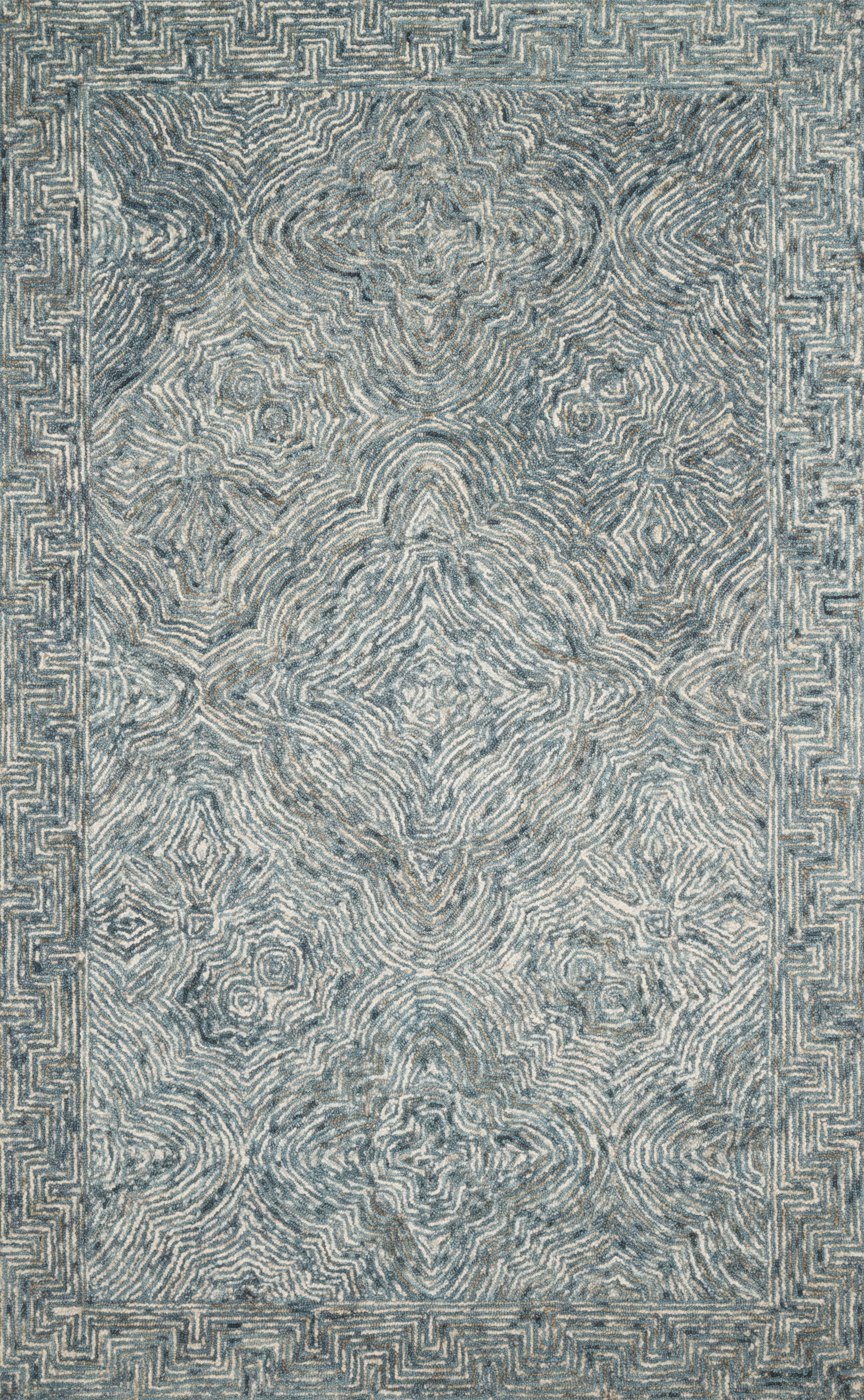 Featuring casual denim hues and contemporary and linear detail, the Ziva ZV-04 Denim Area Rug is a hand-tufted 100% wool area rug for any room
