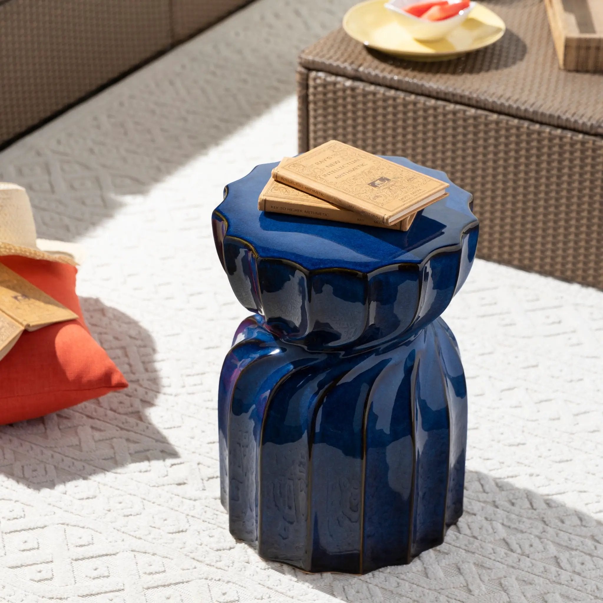 Alexia AAX-001 Blue Garden Stool by LIVABLISS