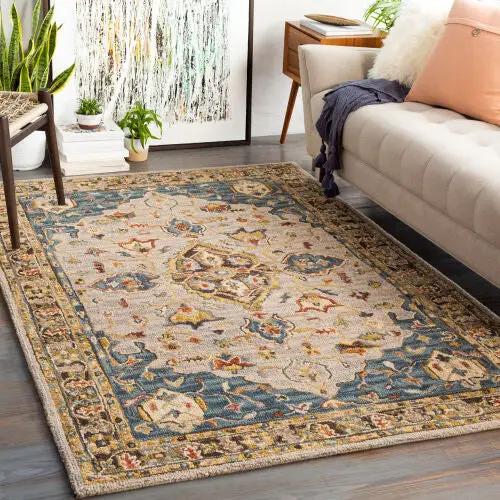 Artemis AES-2301 Deep-Teal Area Rug by LIVABLISS