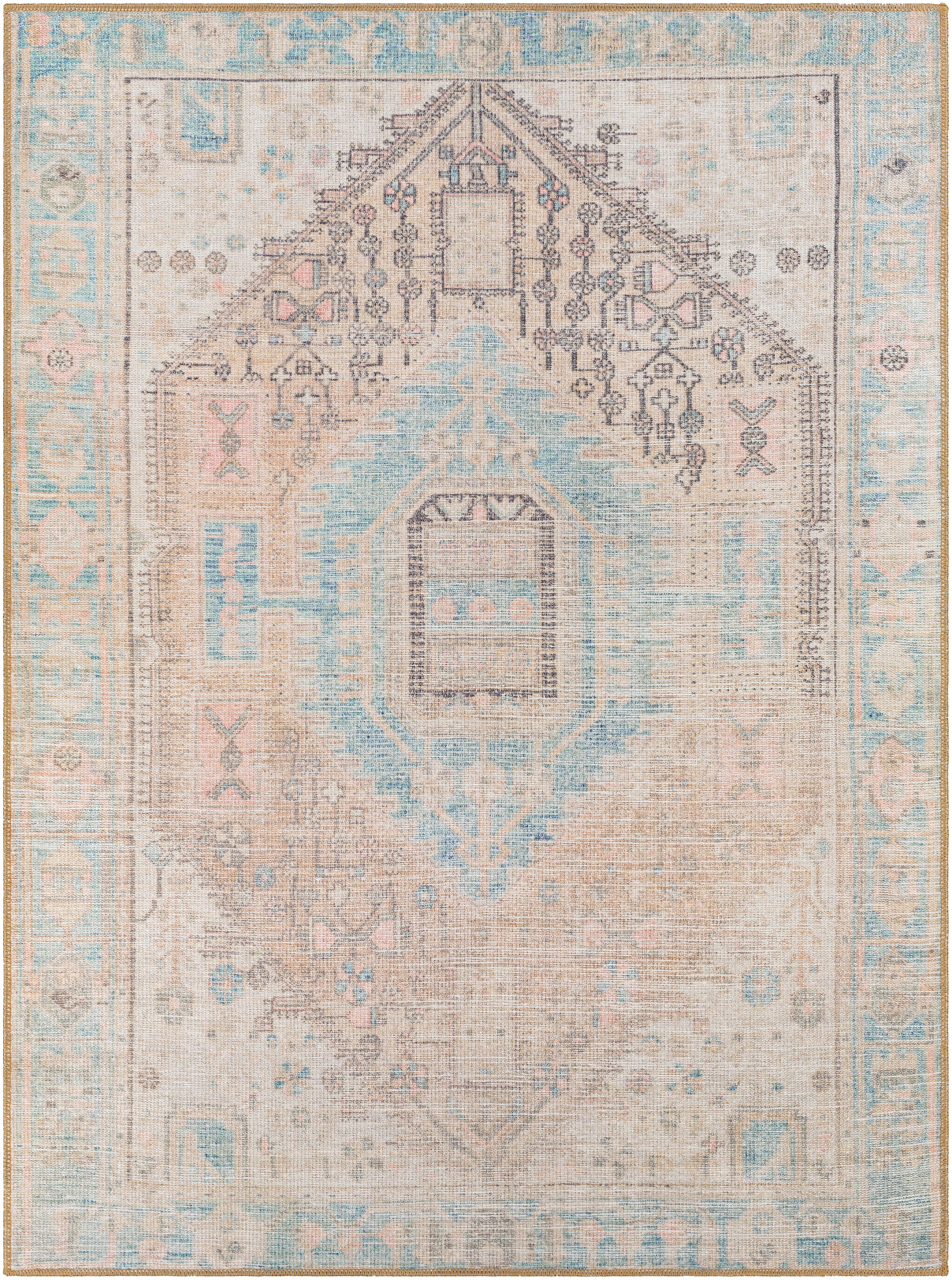 Surya Alanya ALY-2306 Beige Machine Washable Area Rug by LIVABLISS