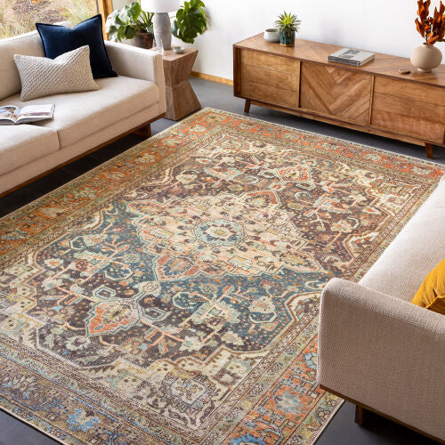 Surya Amelie AML-2343 Beige Machine Washable Area Rug by LIVABLISS