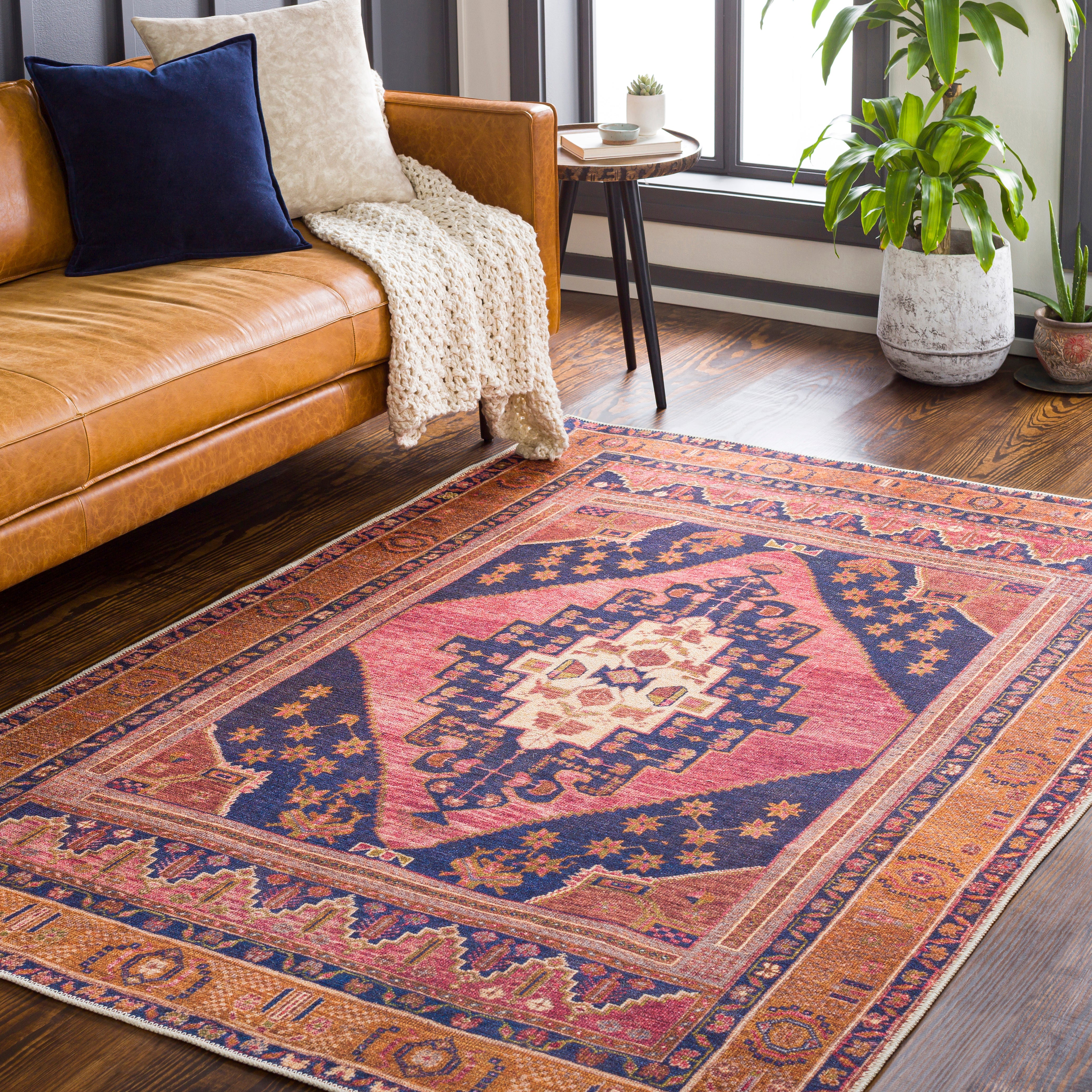 Surya Amelie AML-2347 Blue Machine Washable Area Rug by LIVABLISS
