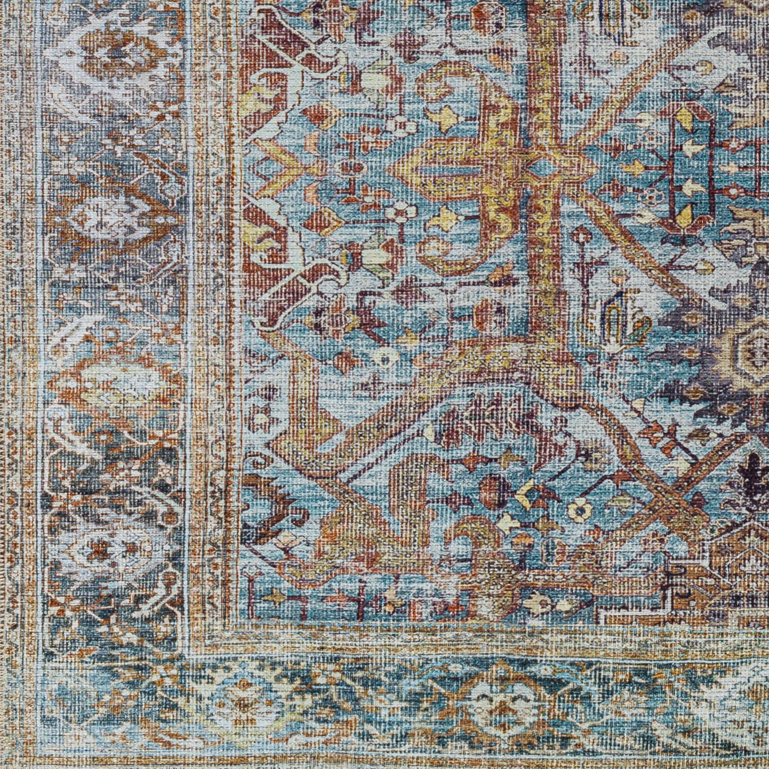 Surya Amelie AML-2370 Deep Teal Machine Washable Area Rug by LIVABLISS