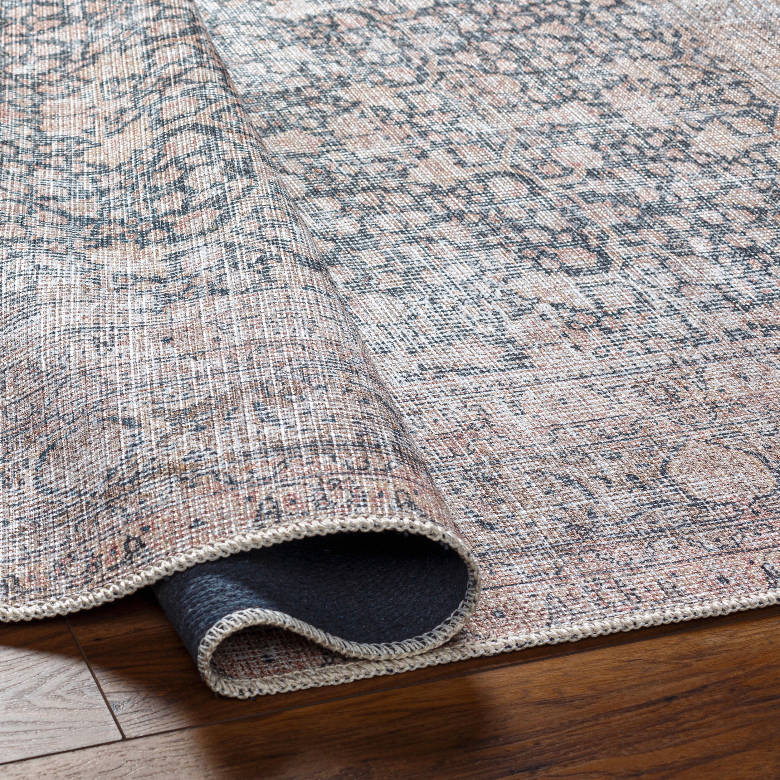 Surya Amelie AML-2387 Black Machine Washable Area Rug by LIVABLISS