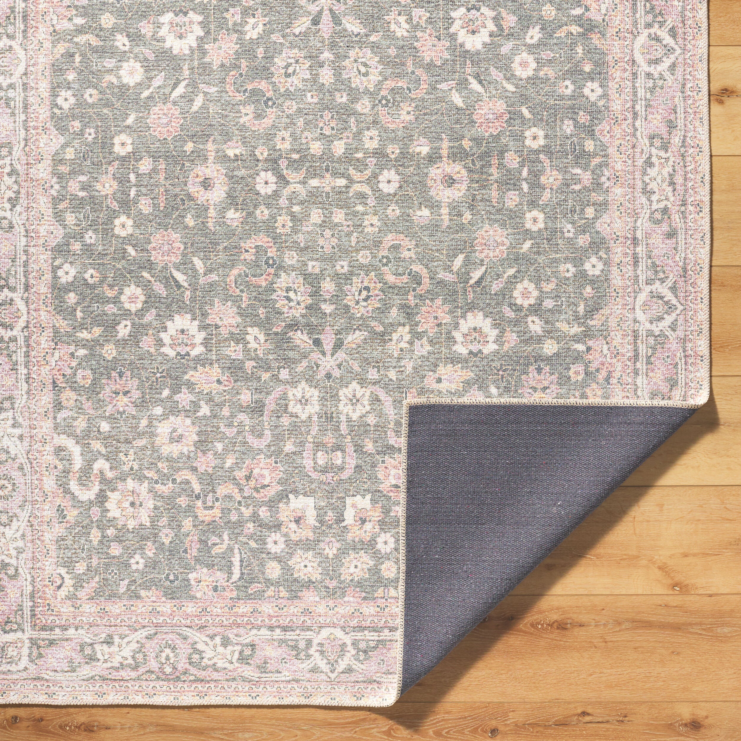 Surya Amelie AML-2392 Medium Green Machine Washable Area Rug by LIVABLISS
