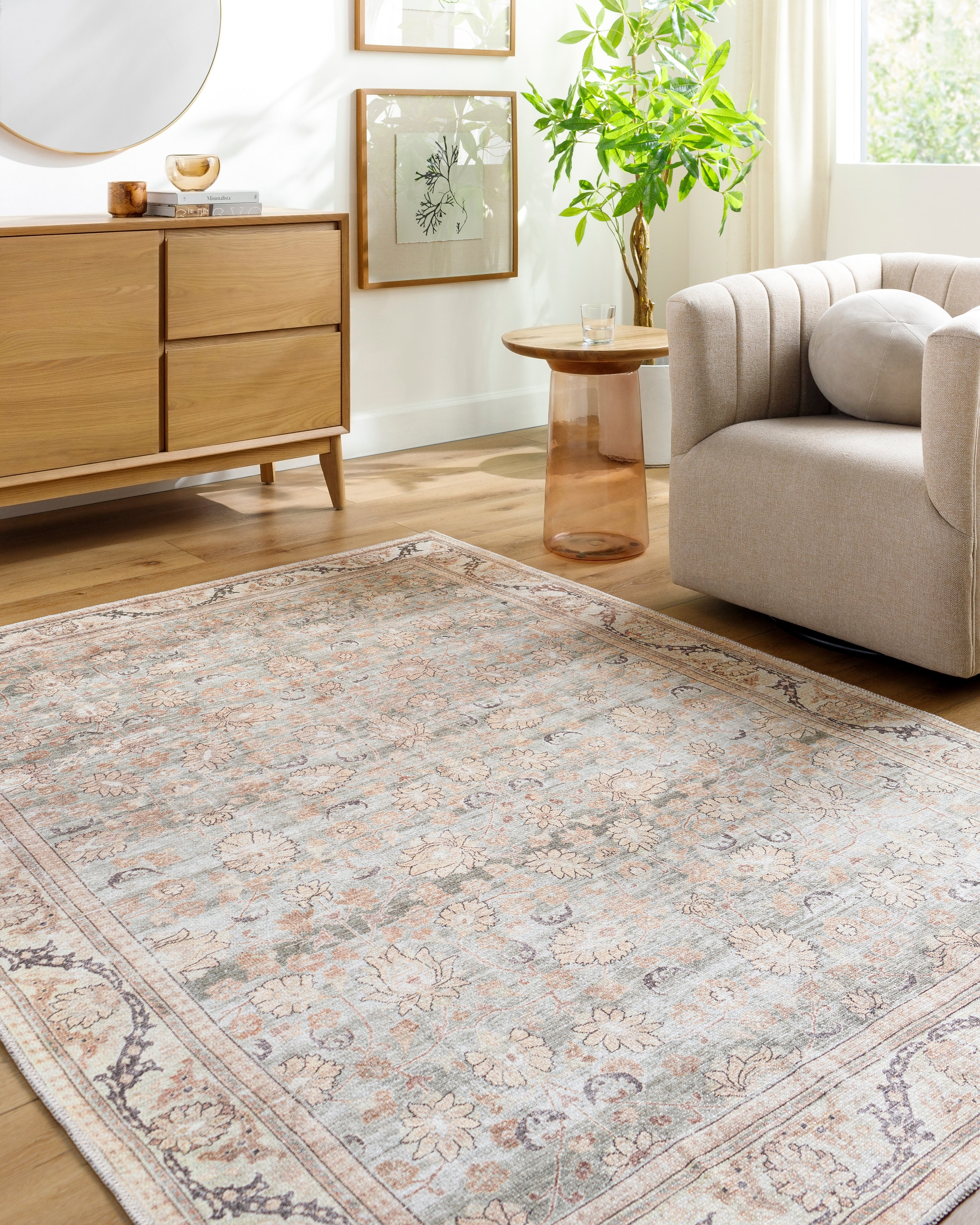 Becki Owens Amelie AML-2398 Seafoam Machine Washable Area Rug by LIVABLISS