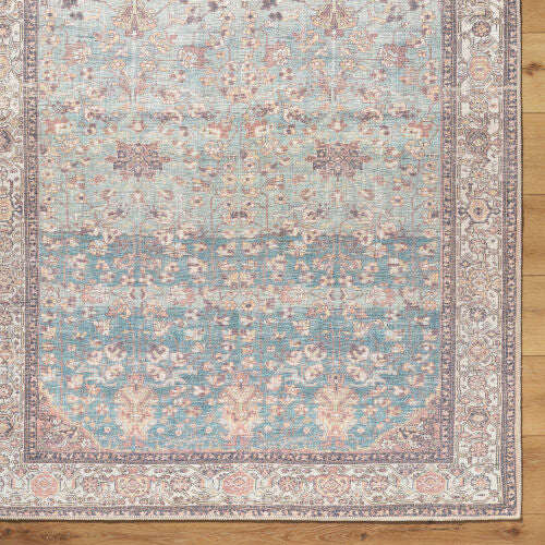 Surya Amelie AML-2399 Pale Blue Machine Washable Area Rug by LIVABLISS