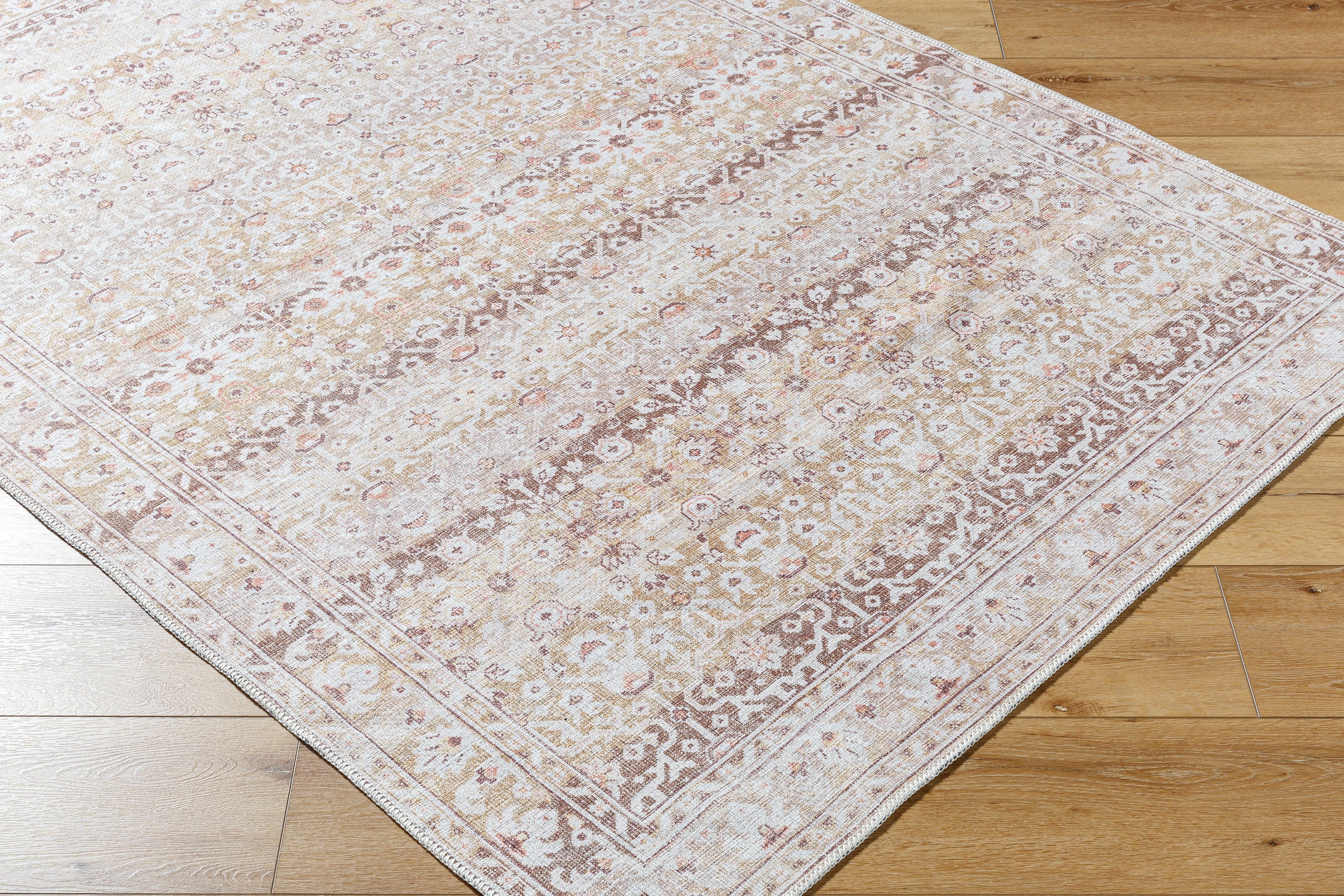 Surya Amelie AML-2401 Cream Machine Washable Area Rug by LIVABLISS