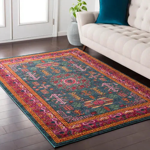 Anika ANI-1005 Blue Area Rug by LIVABLISS