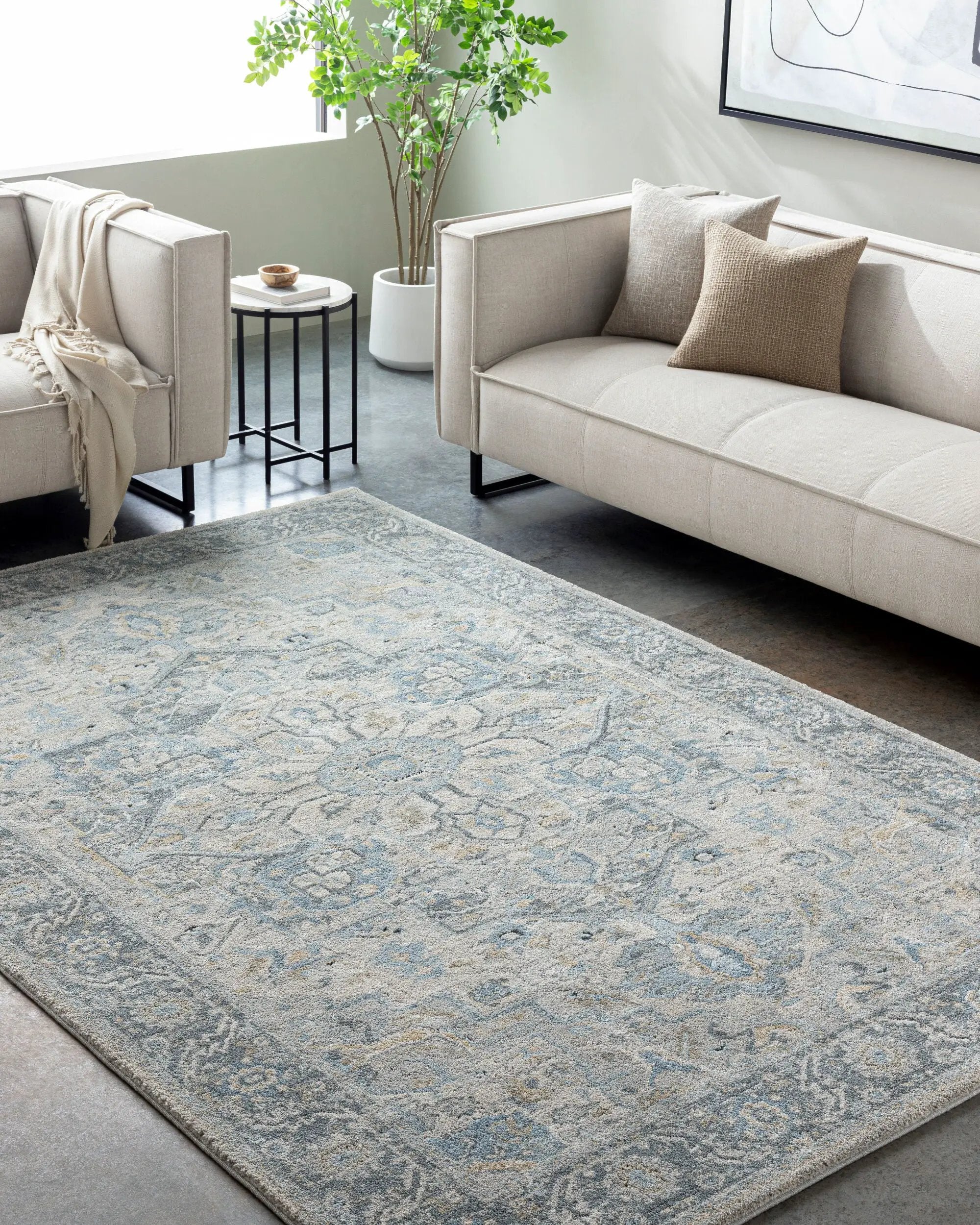 Avellino AVL-2301 Light-Beige Area Rug by LIVABLISS