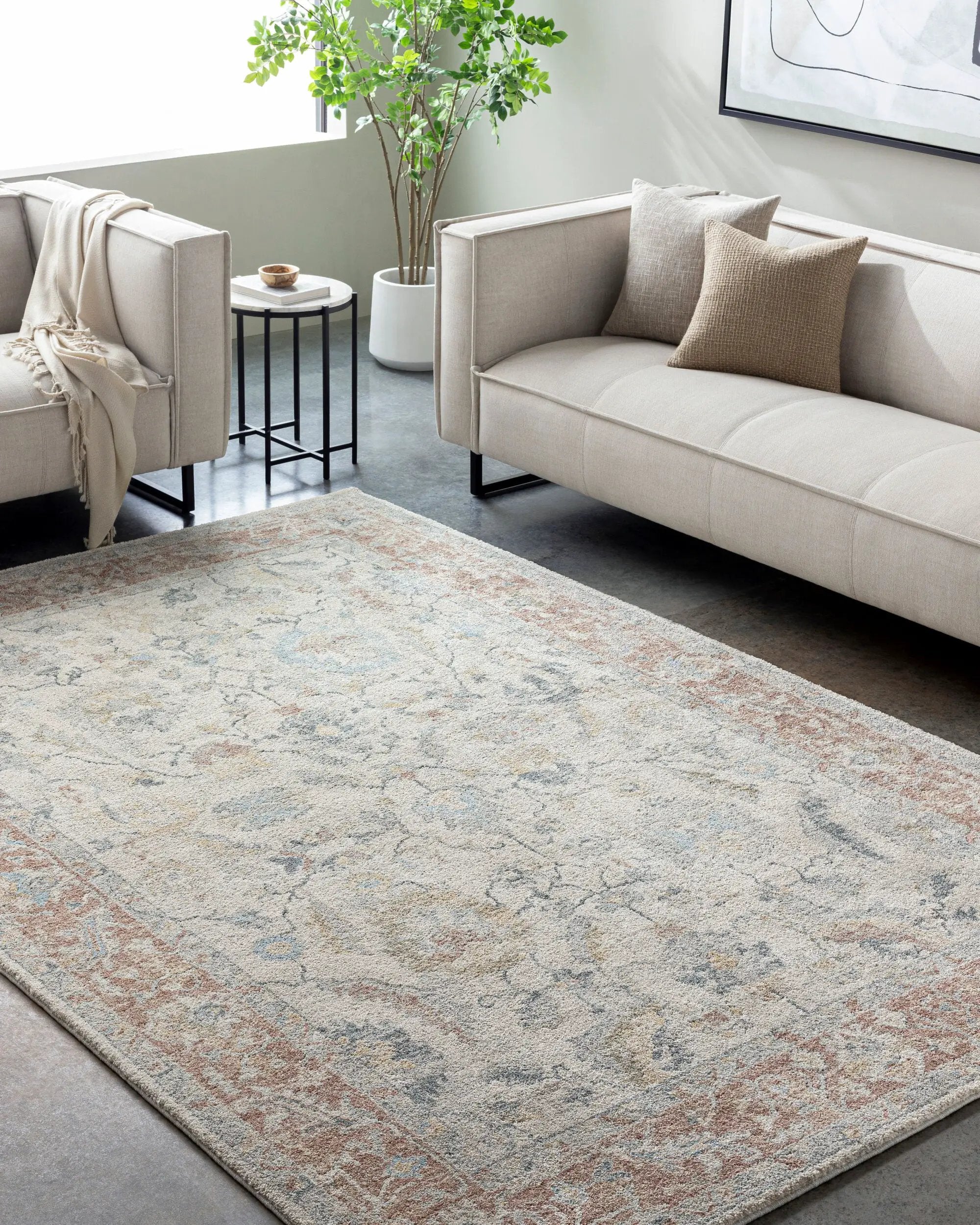 Avellino AVL-2304 Light-Beige Area Rug by LIVABLISS