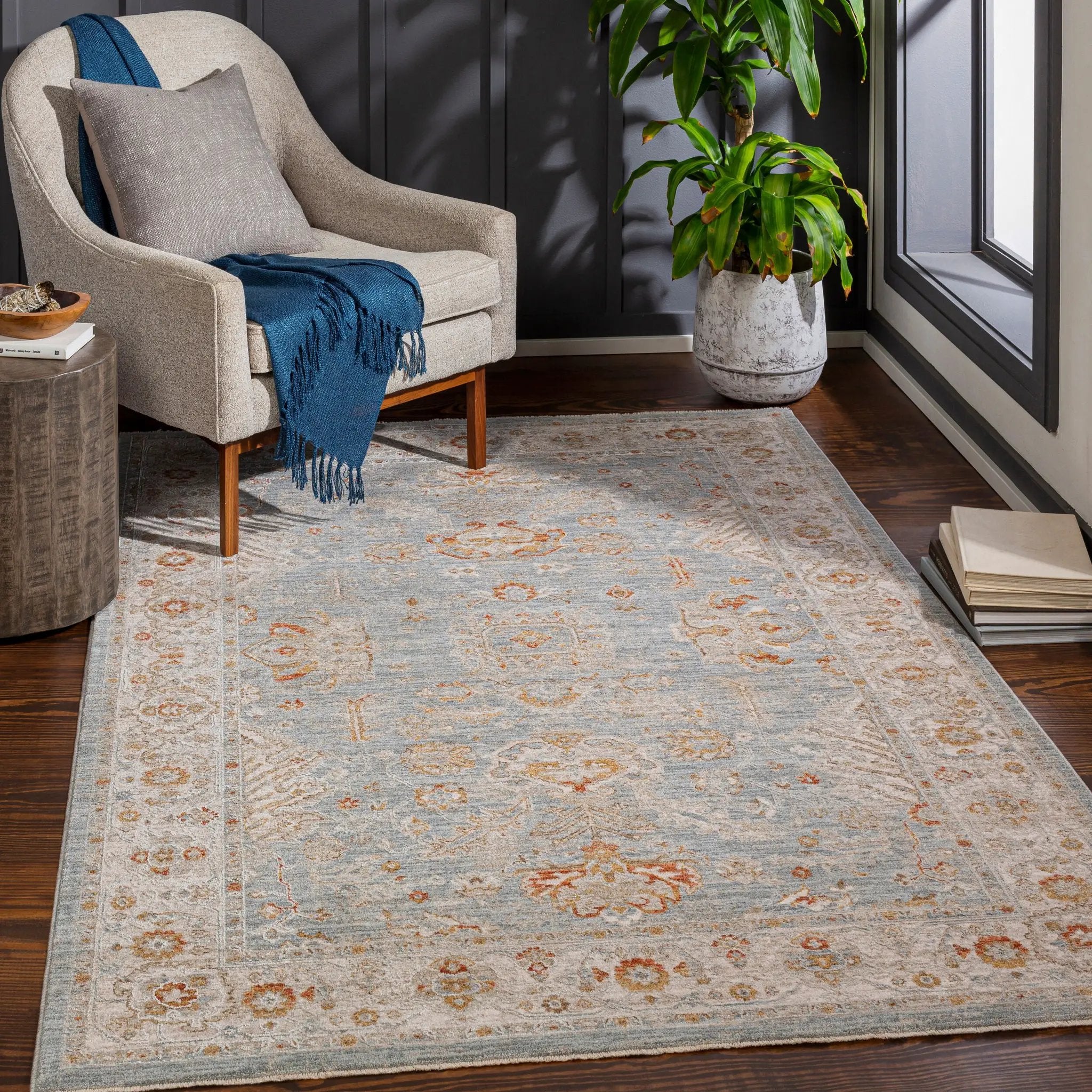 Avant Garde AVT-2318 Blue Area Rug by LIVABLISS