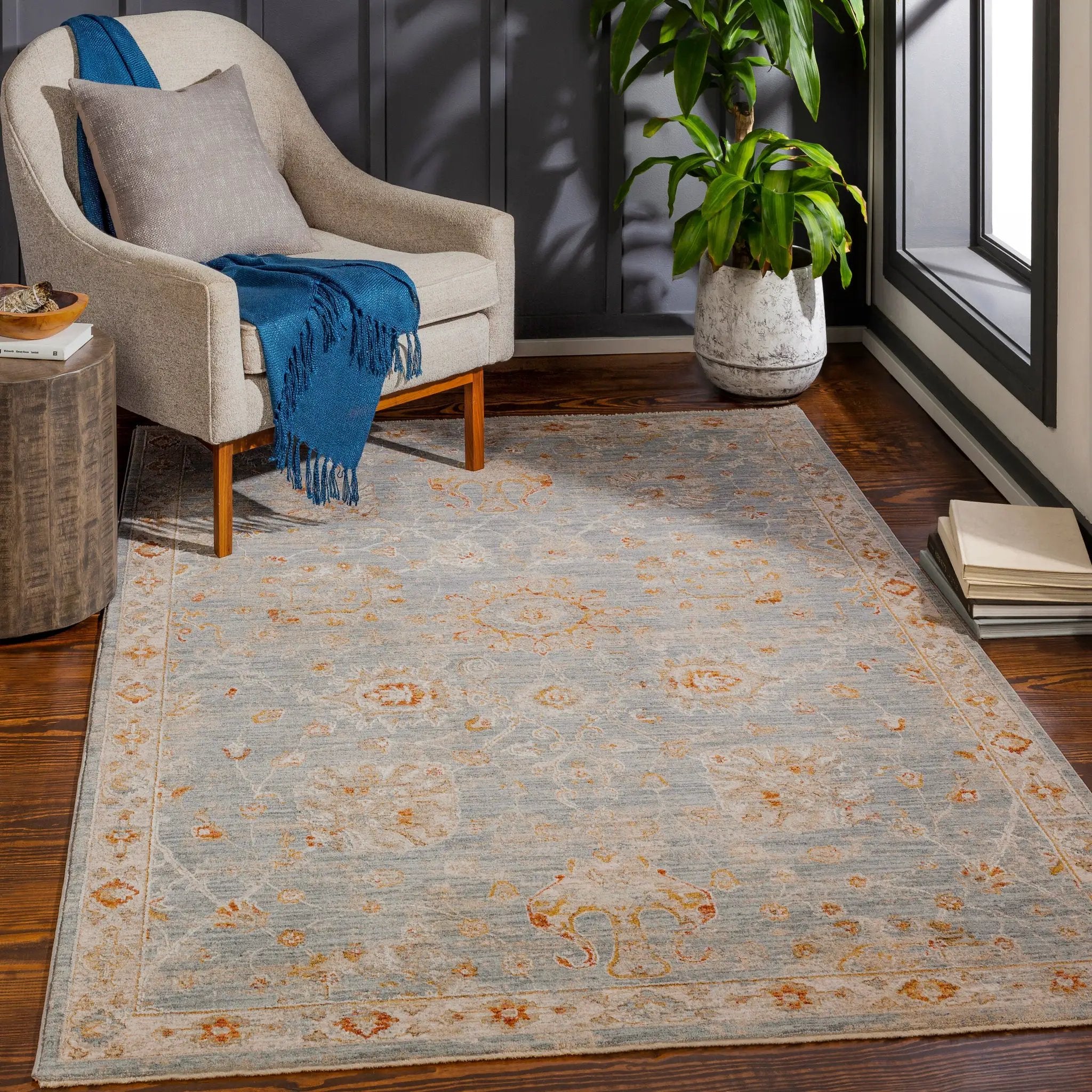 Avant Garde AVT-2322 Light-Blue Area Rug by LIVABLISS