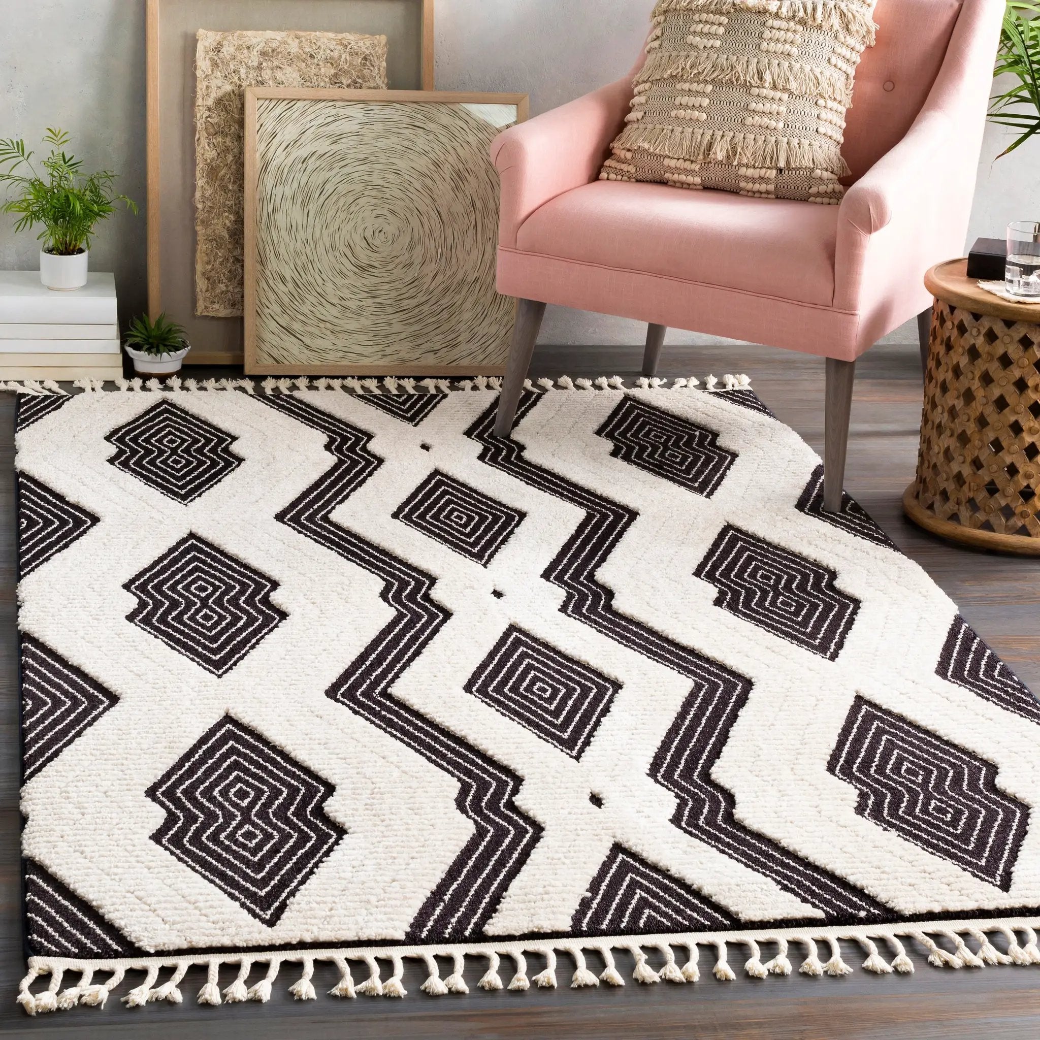 Azilal AZI-2300 Black Area Rug by LIVABLISS