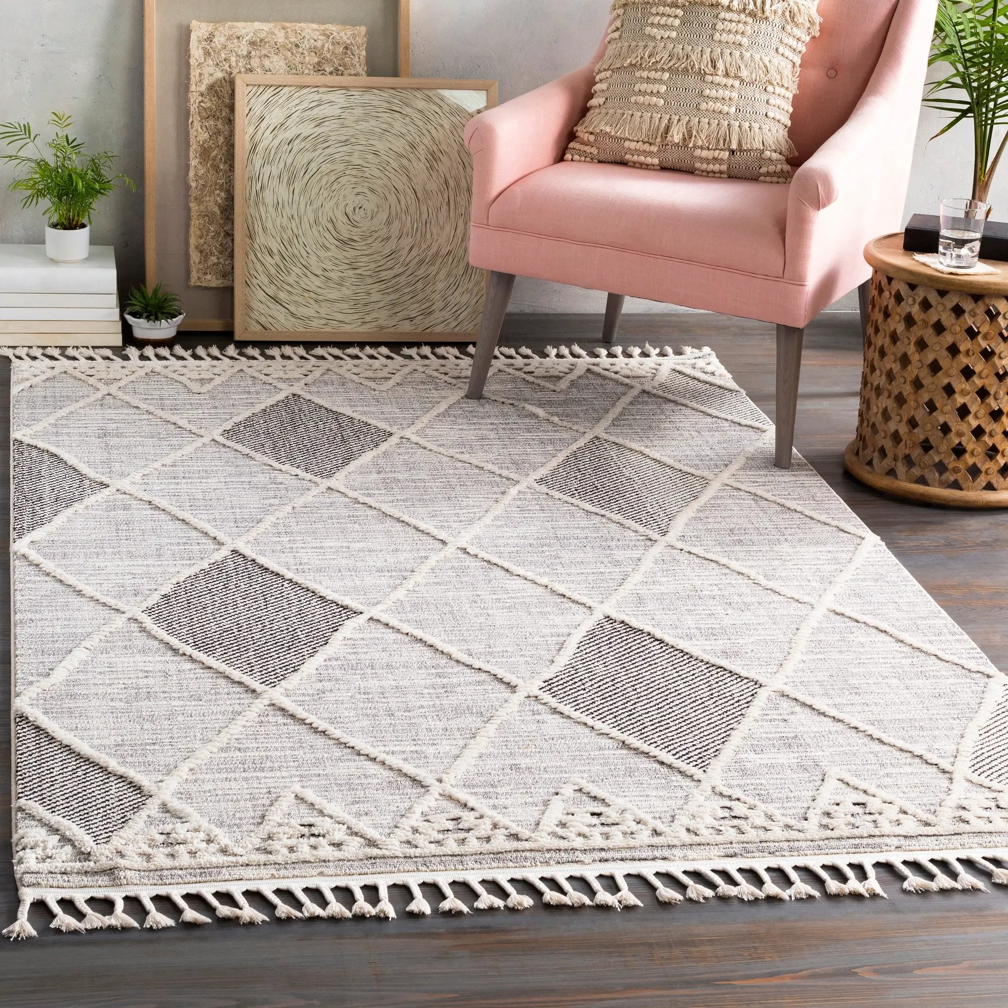 Azilal AZI-2304 Gray Area Rug by LIVABLISS