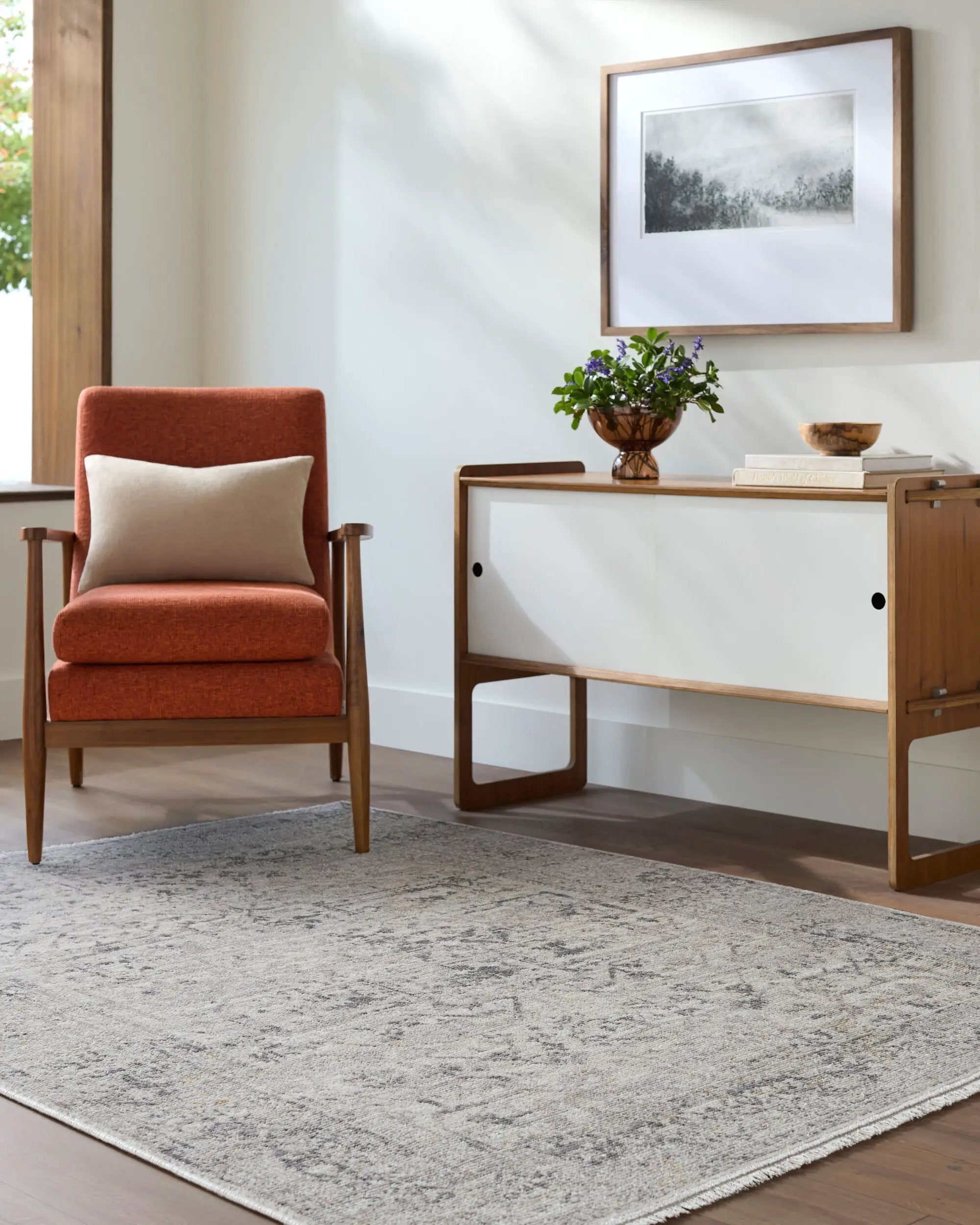 Azhar AZR-2302 Pewter Area Rug by LIVABLISS