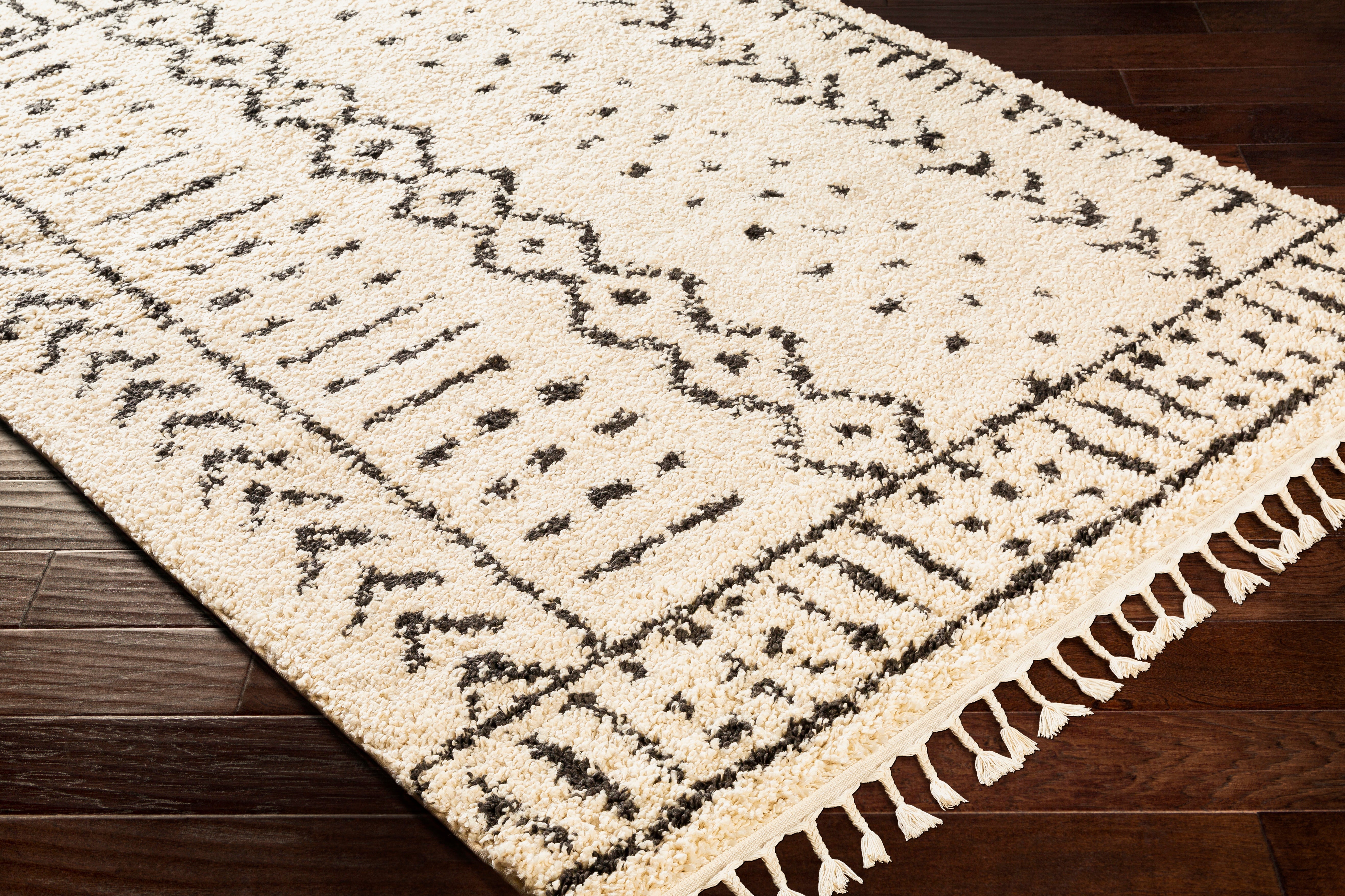 Surya Berber Shag BBE-2311 Black Area Rug by LIVABLISS