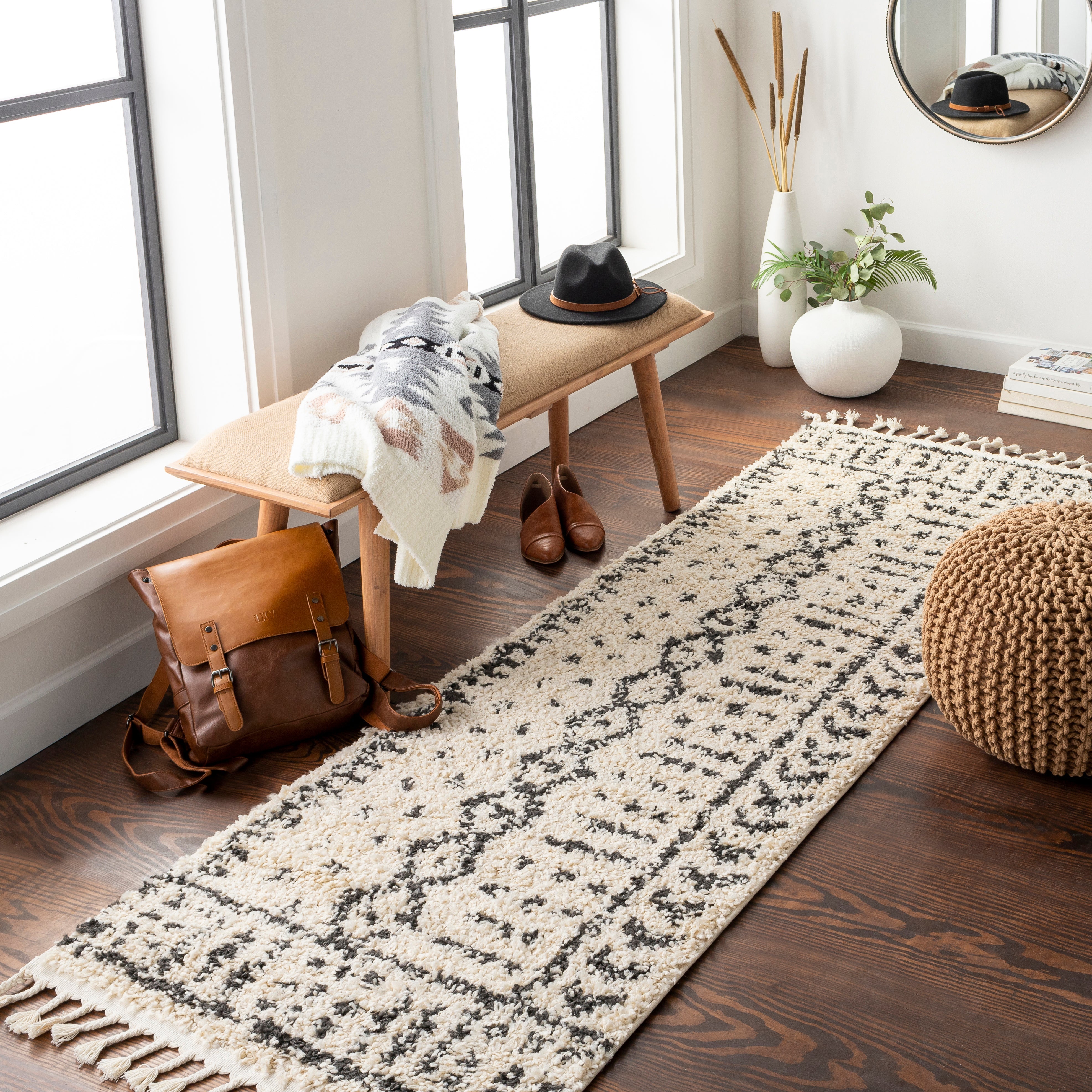 Surya Berber Shag BBE-2311 Black Area Rug by LIVABLISS