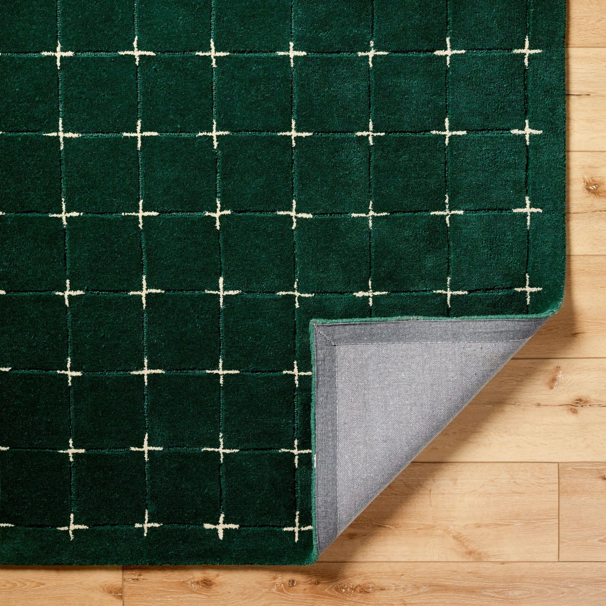 Brook BKO-2333 Dark-Green Area Rug by LIVABLISS