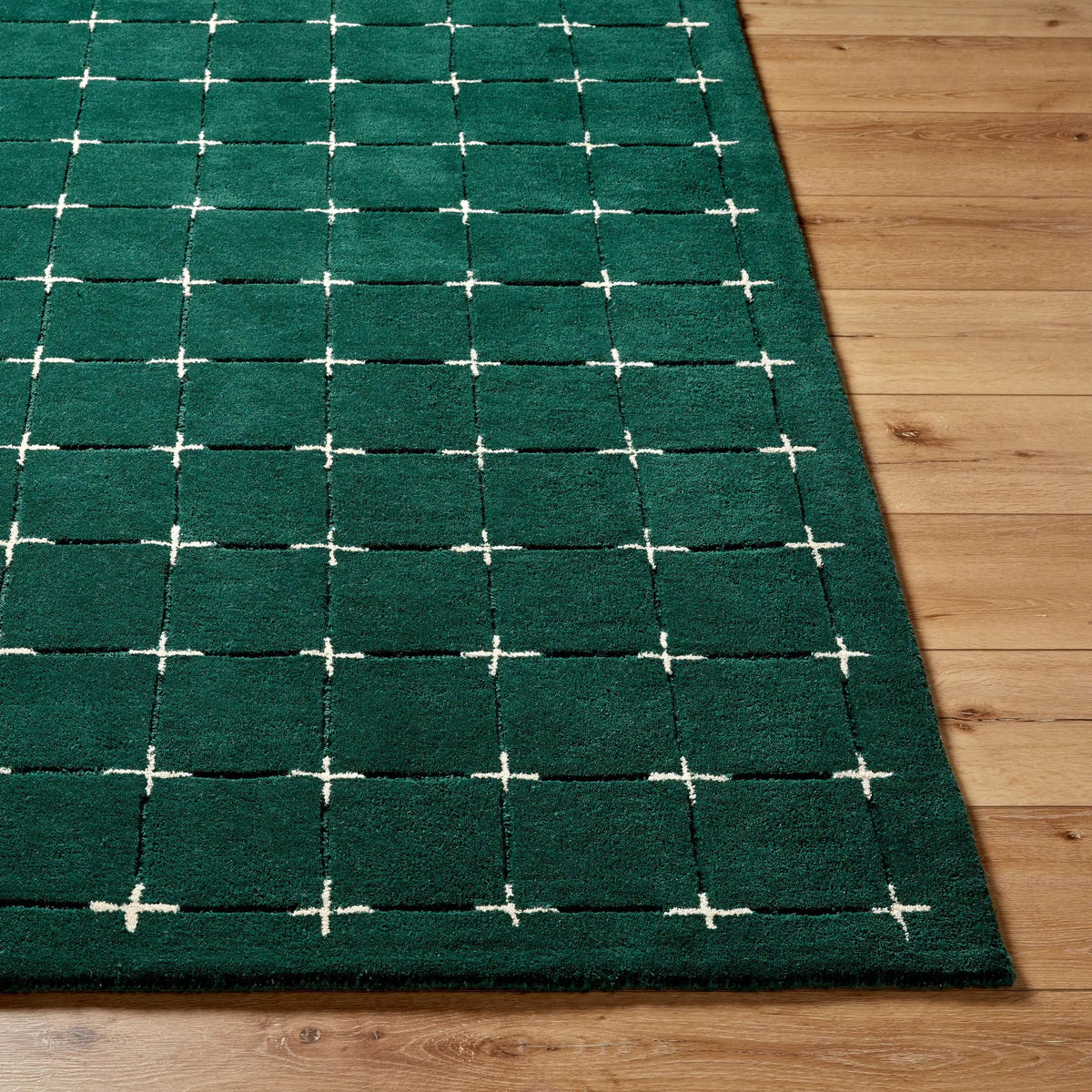 Brook BKO-2333 Dark-Green Area Rug by LIVABLISS