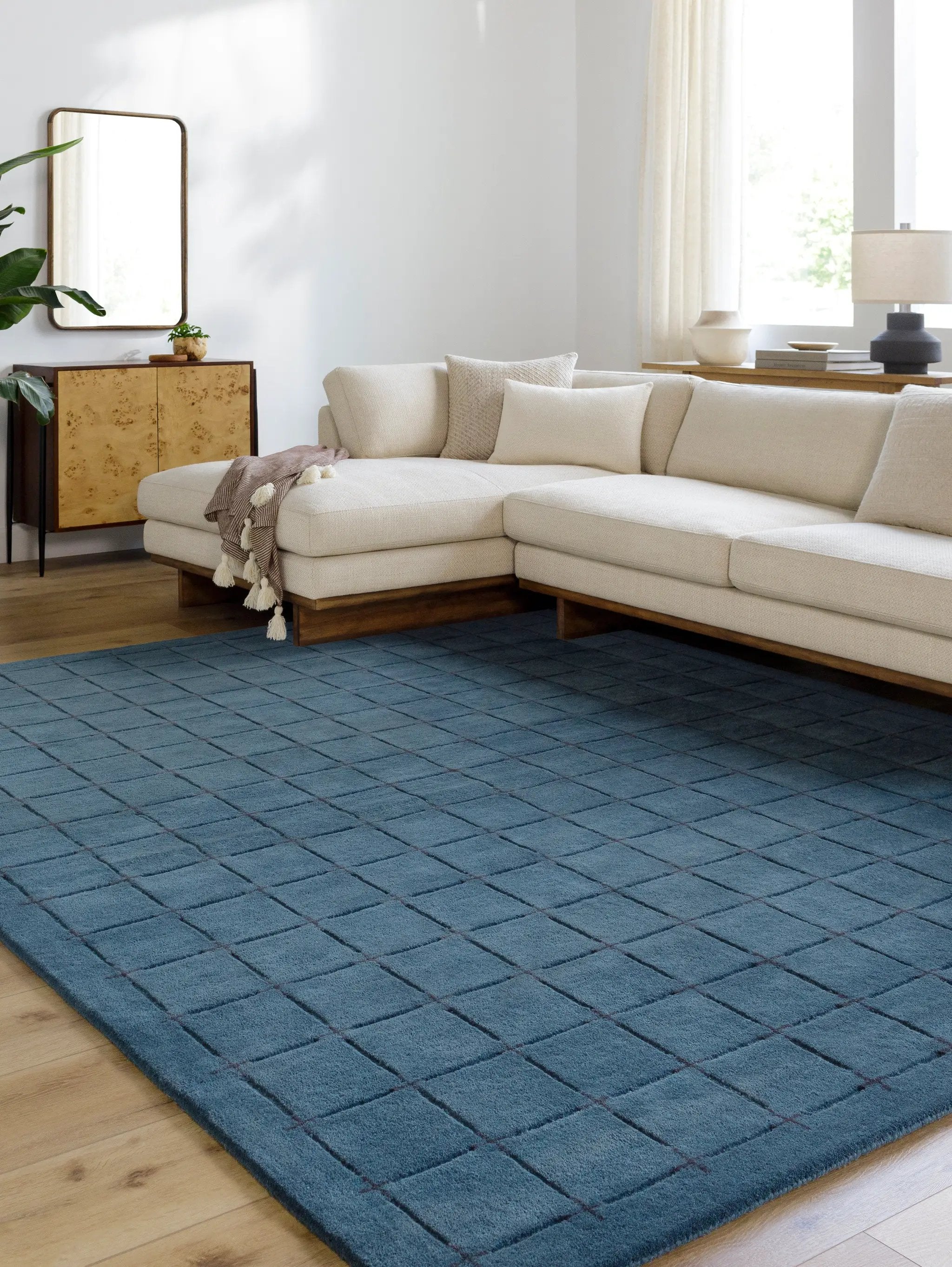 Brook BKO-2336 Dark-Blue Area Rug by LIVABLISS