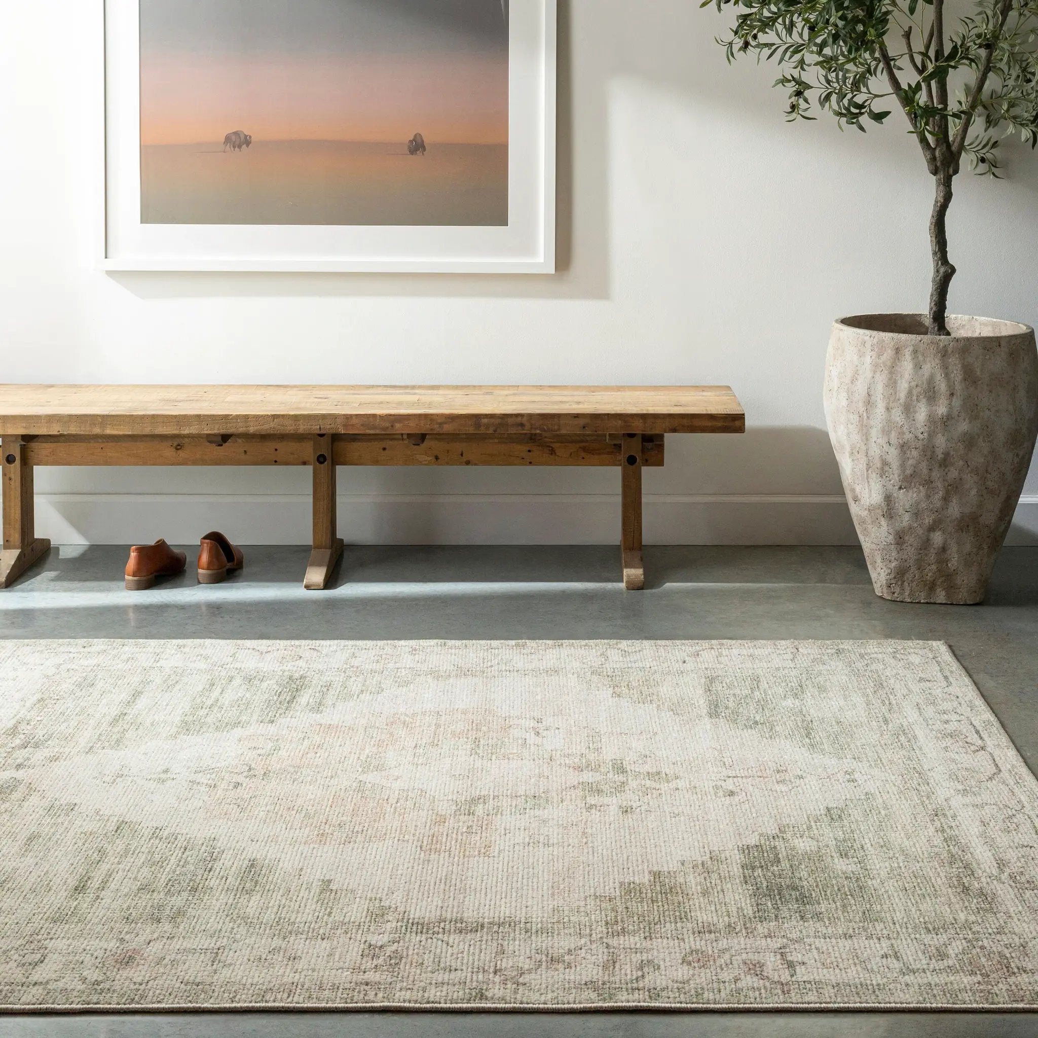 Luca BONC-2302 Light Olive Area Rug by Becki Owens x LIVABLISS