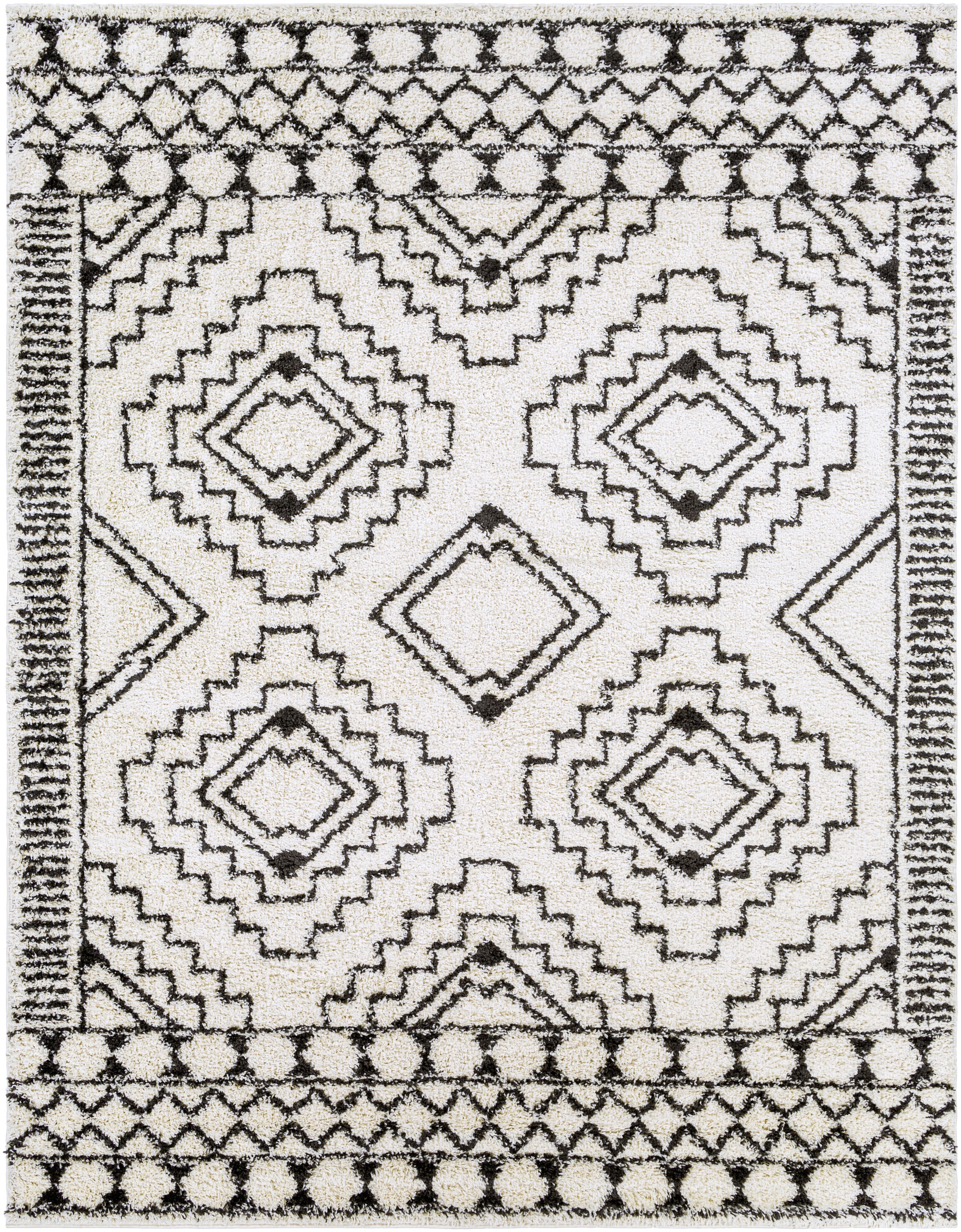 Surya Beni Shag BSH-2300 Off-White Area Rug by LIVABLISS