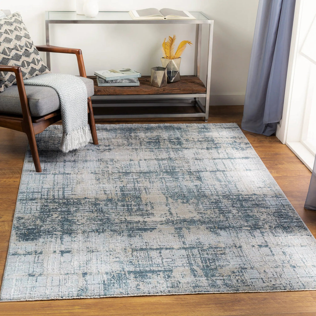 Brunswick BWK-2300 Pale Blue Area Rug by LIVABLISS