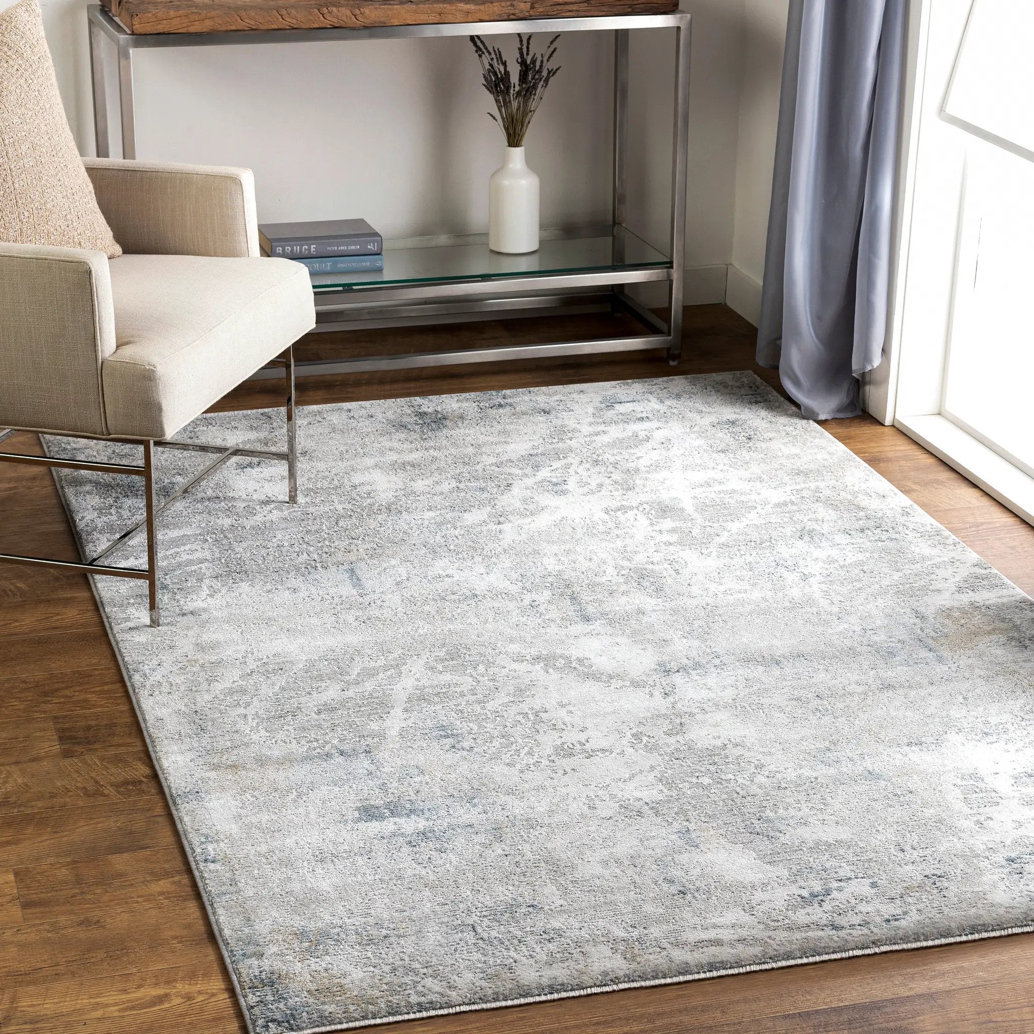 Brunswick BWK-2306 Pale-Blue Area Rug by LIVABLISS