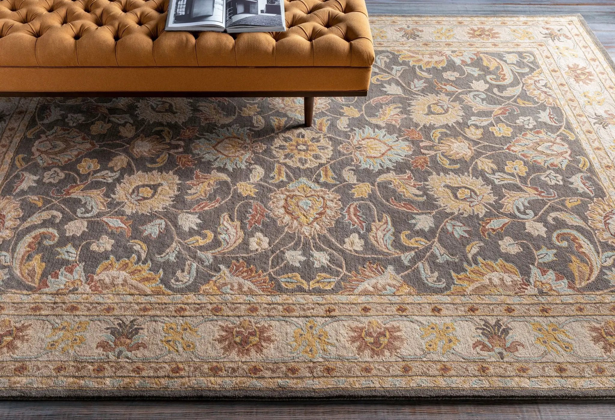 Caesar CAE-1005 Charcoal Area Rug by LIVABLISS