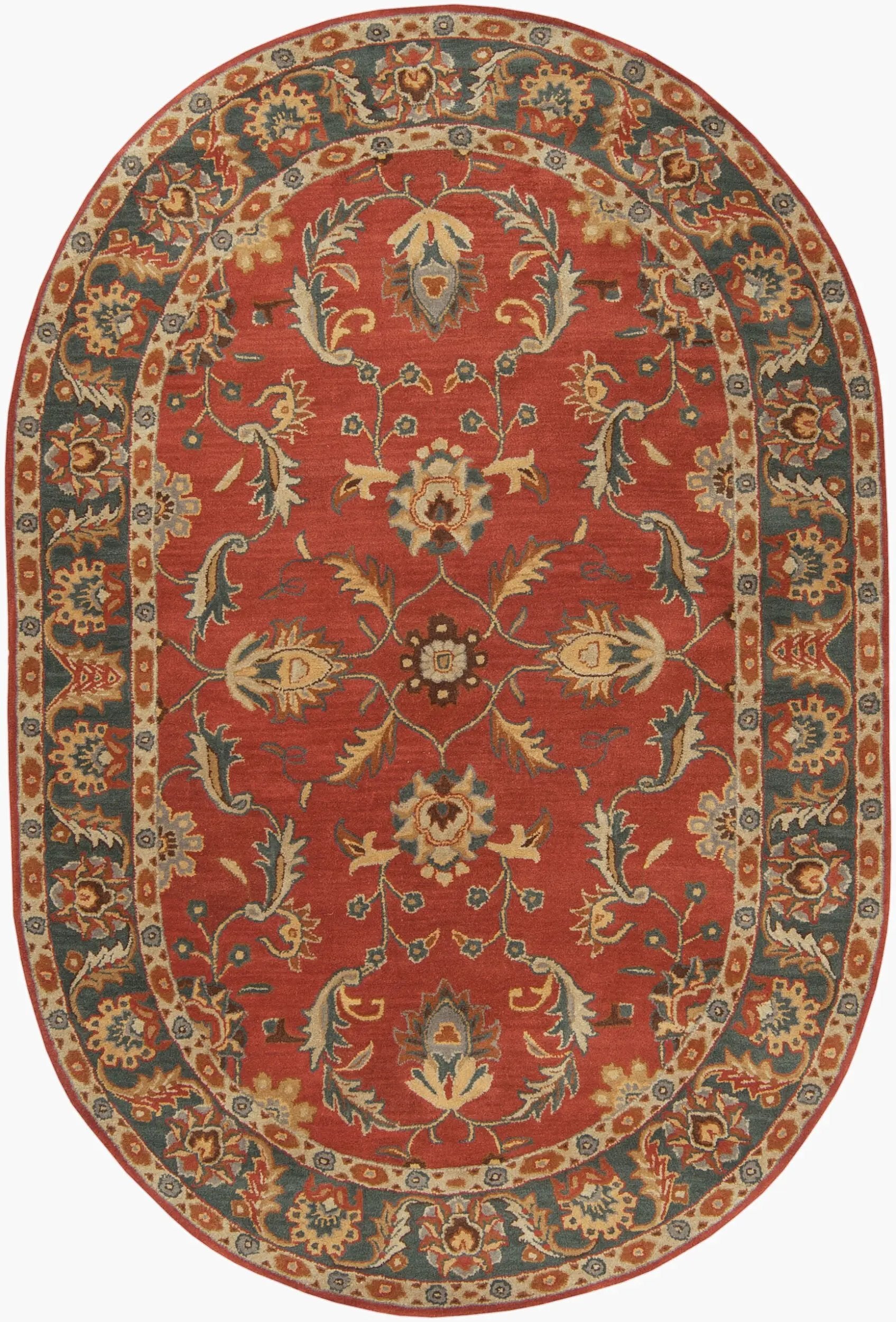 Caesar CAE-1007 Rust Area Rug by LIVABLISS