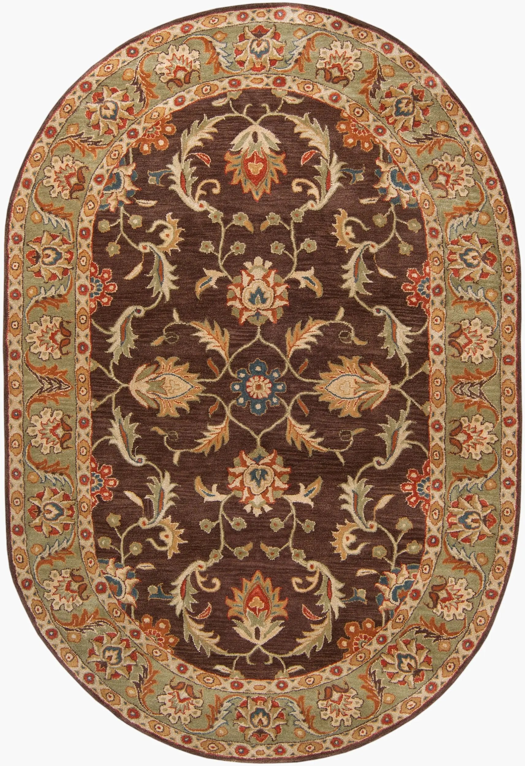 Caesar CAE-1009 Dark-Brown Area Rug by LIVABLISS