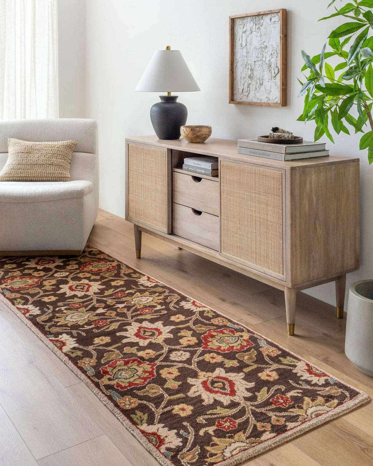 Caesar CAE-1051 Dark-Brown Area Rug by LIVABLISS
