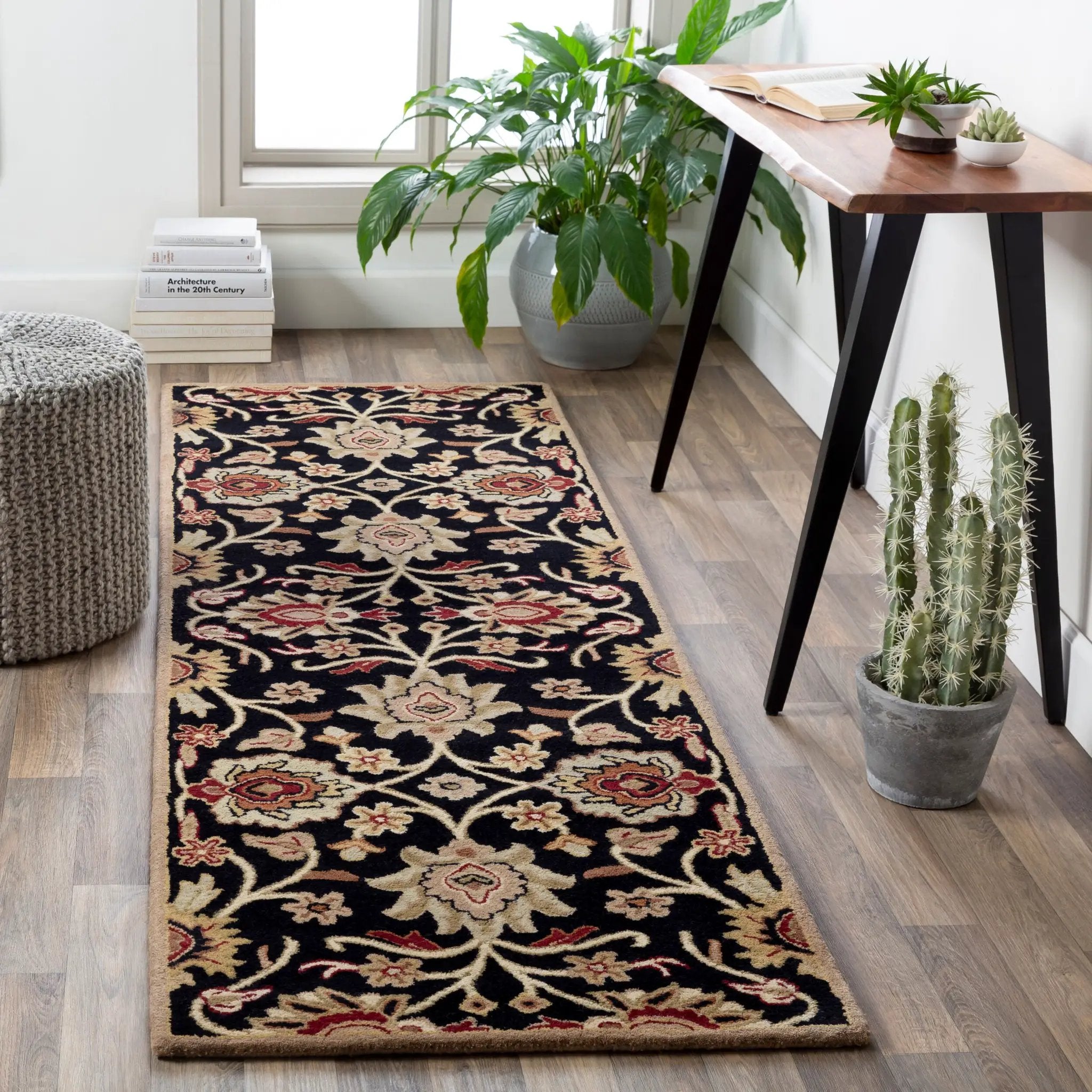 Caesar CAE-1053 Black Area Rug by LIVABLISS