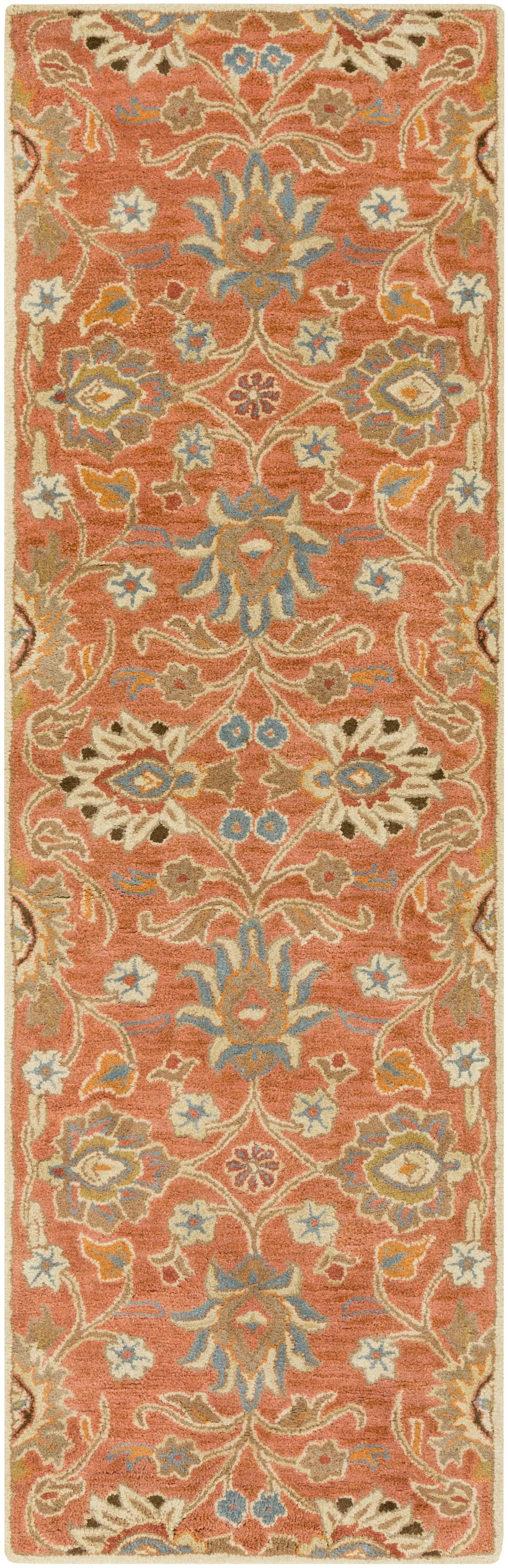 Caesar CAE-1107 Burnt-Orange Area Rug by LIVABLISS