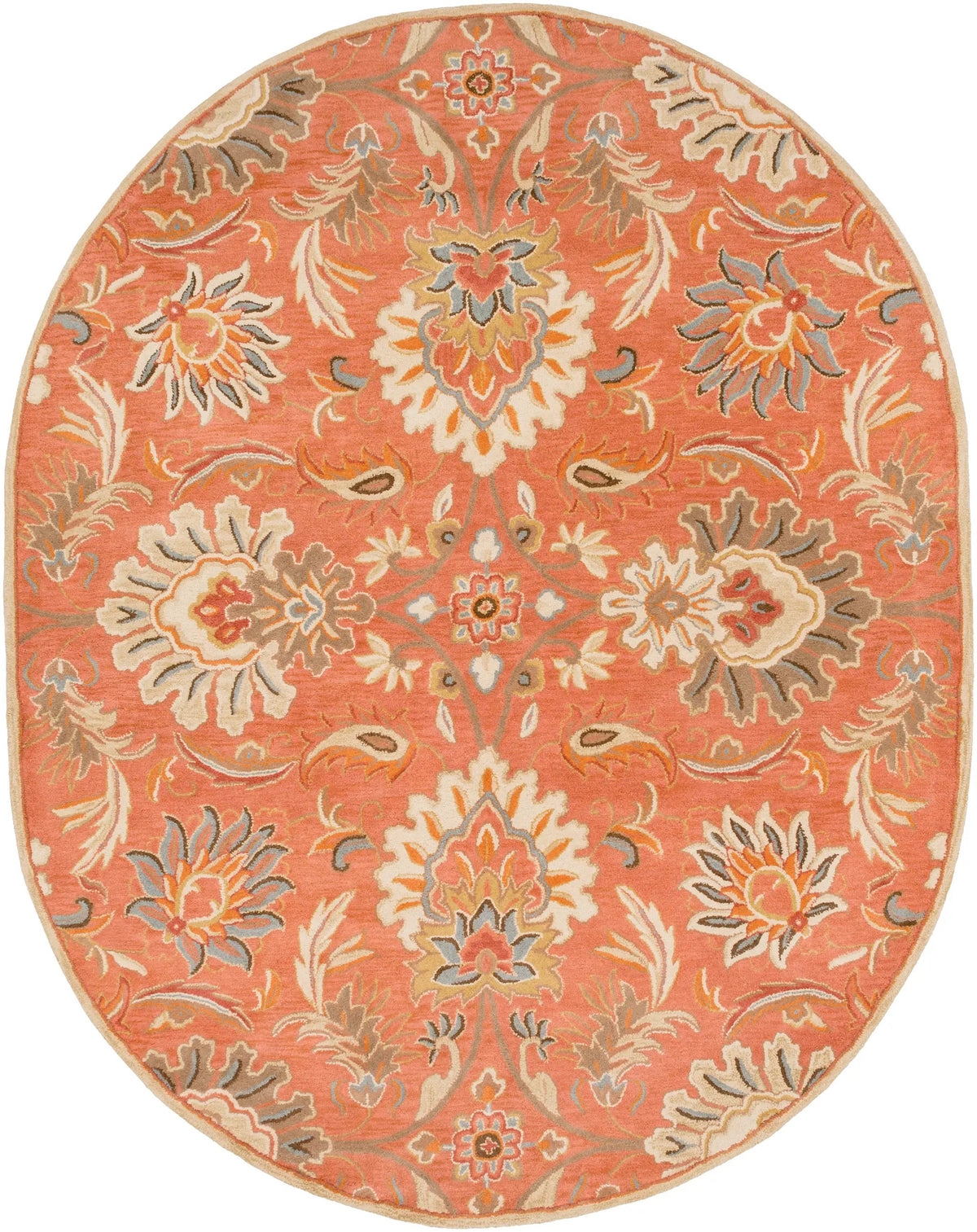 Caesar CAE-1112 Terracotta Area Rug by LIVABLISS
