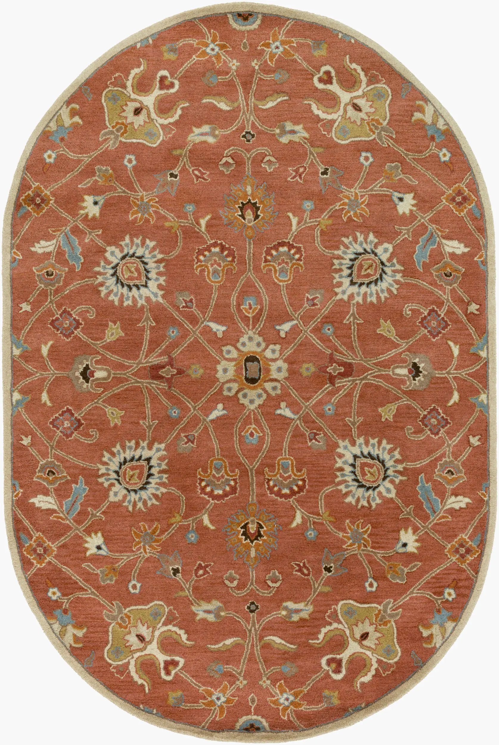 Caesar CAE-1119 Rust Area Rug by LIVABLISS