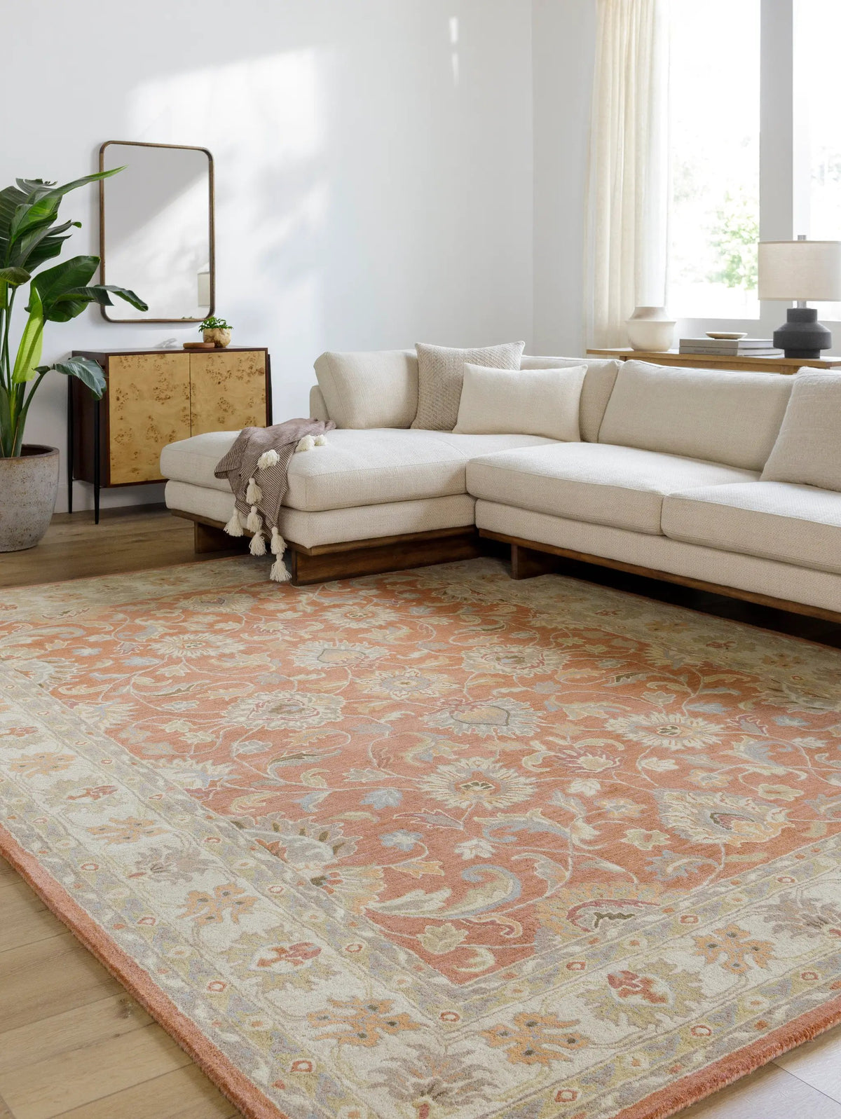 Caesar CAE-1124 Rust Area Rug by LIVABLISS