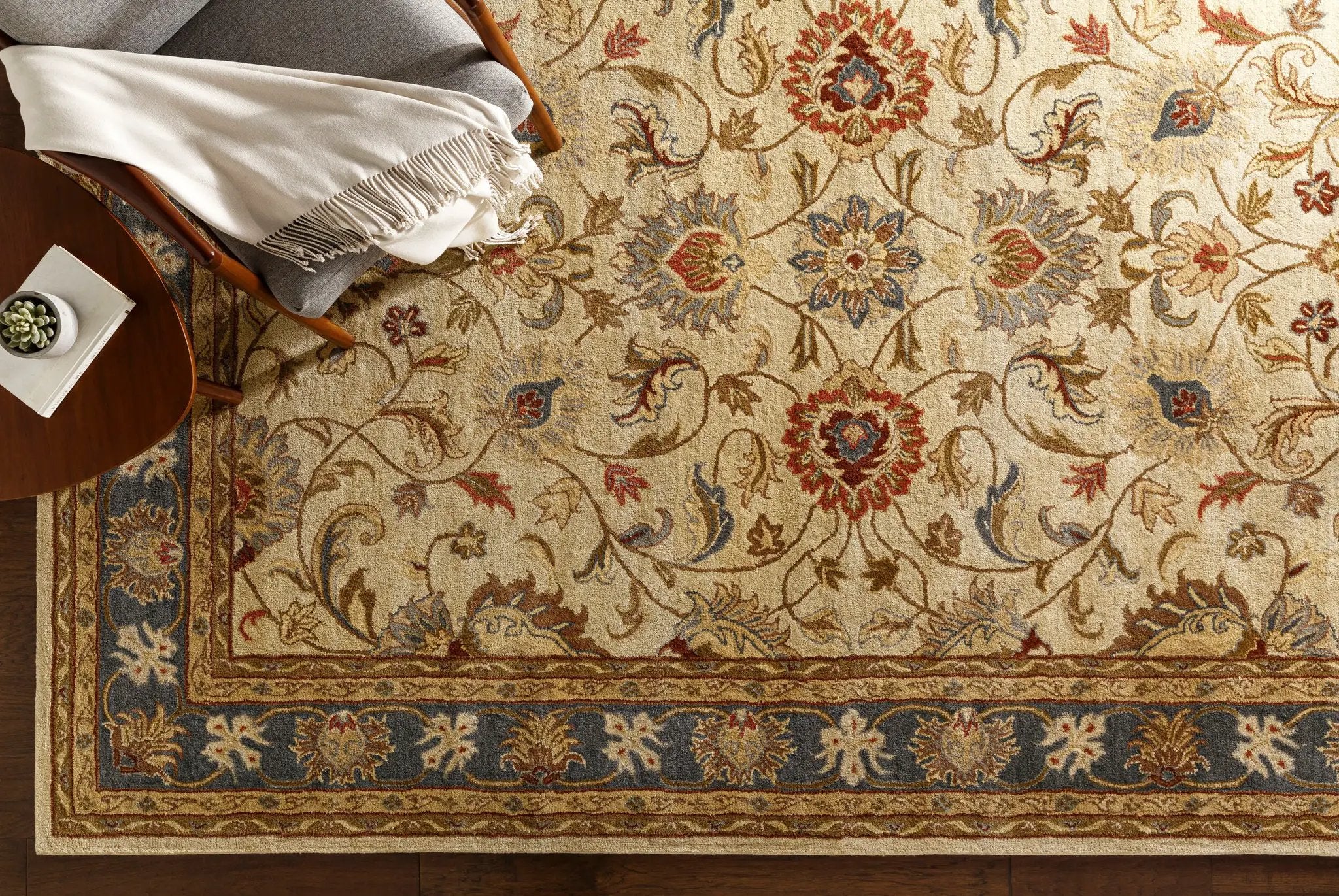 Caesar CAE-1125 Beige Area Rug by LIVABLISS