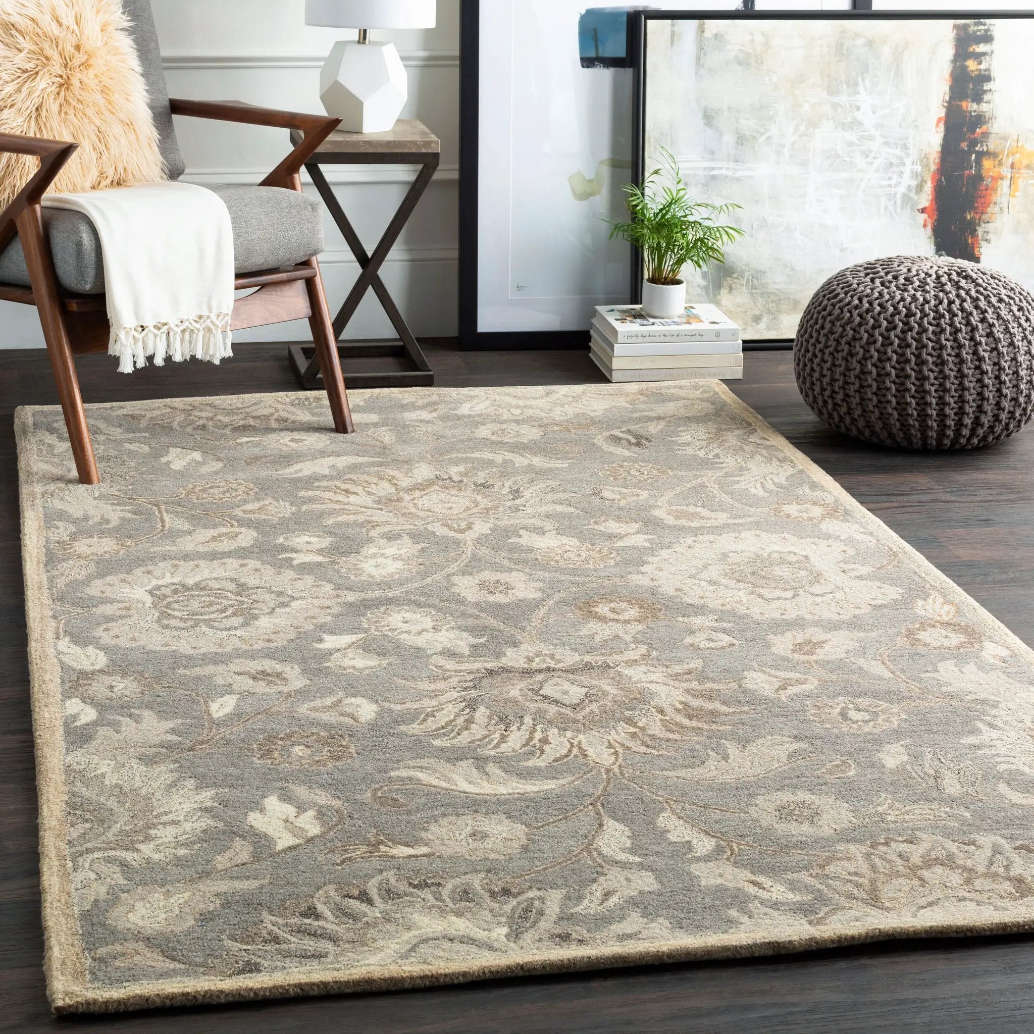 Caesar CAE-1195 Taupe Area Rug by LIVABLISS