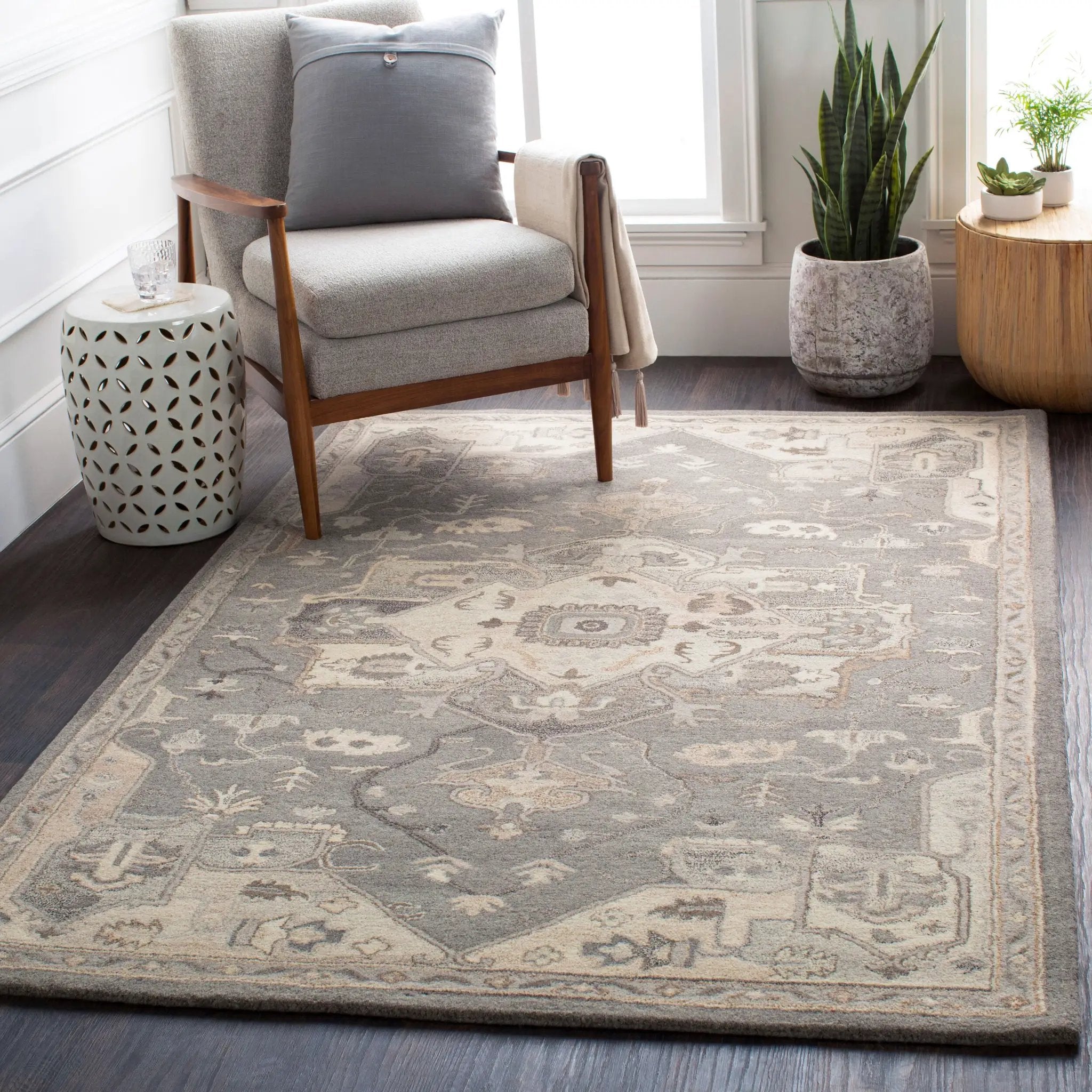 Caesar CAE-1196 Taupe Area Rug by LIVABLISS