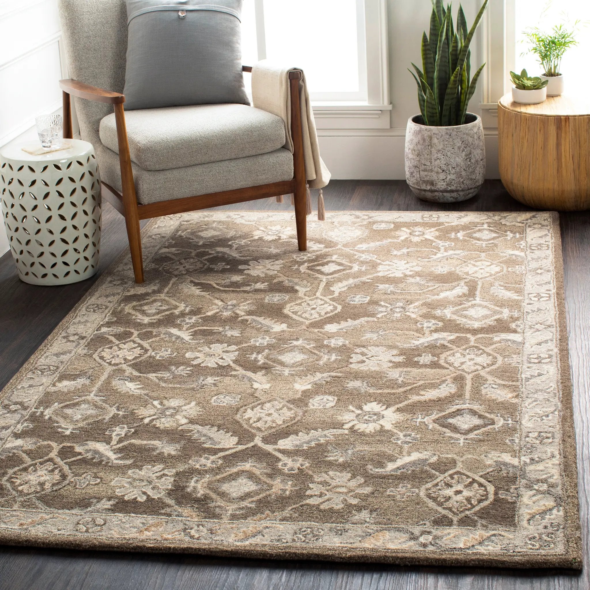 Caesar CAE-1200 Charcoal Area Rug by LIVABLISS