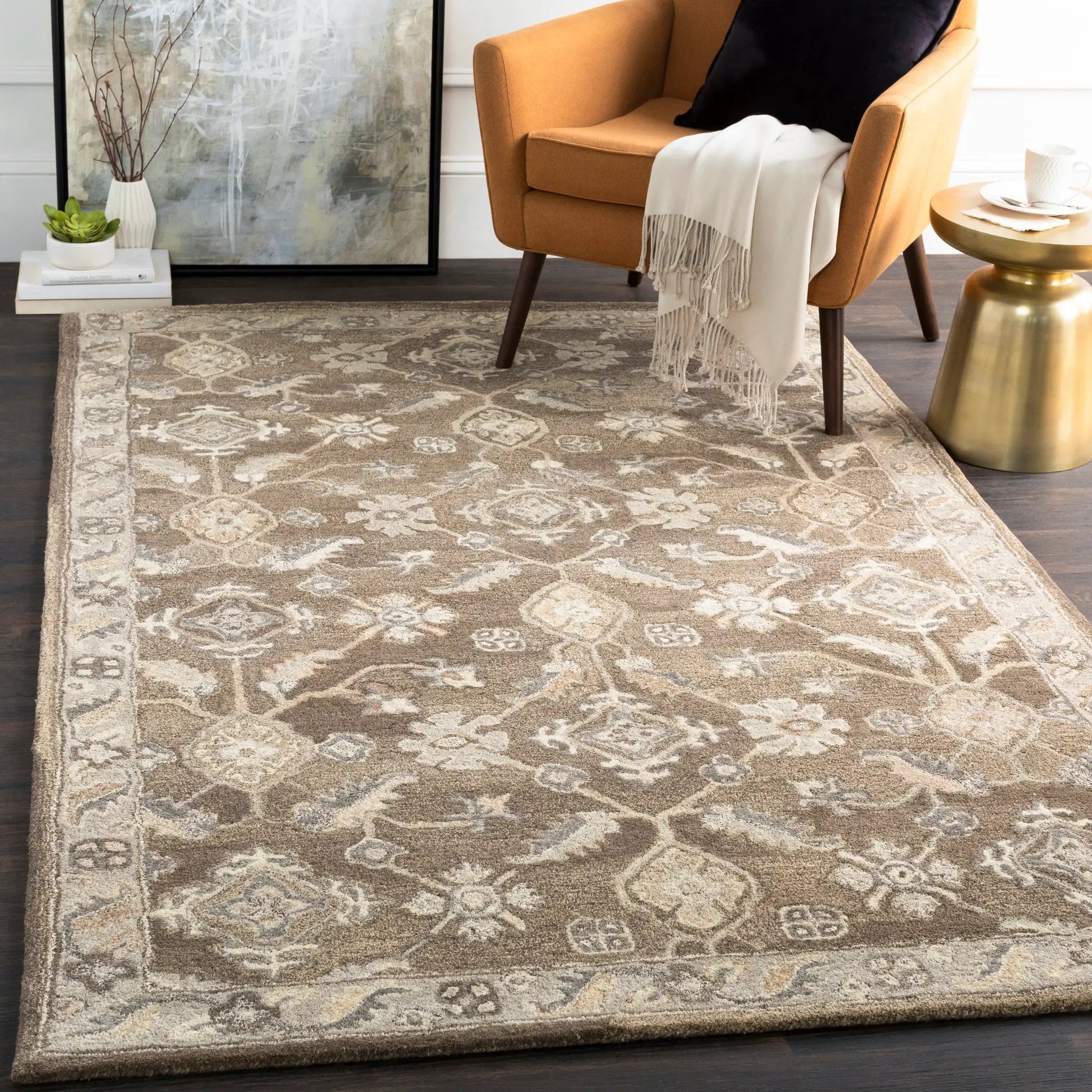 Caesar CAE-1200 Charcoal Area Rug by LIVABLISS